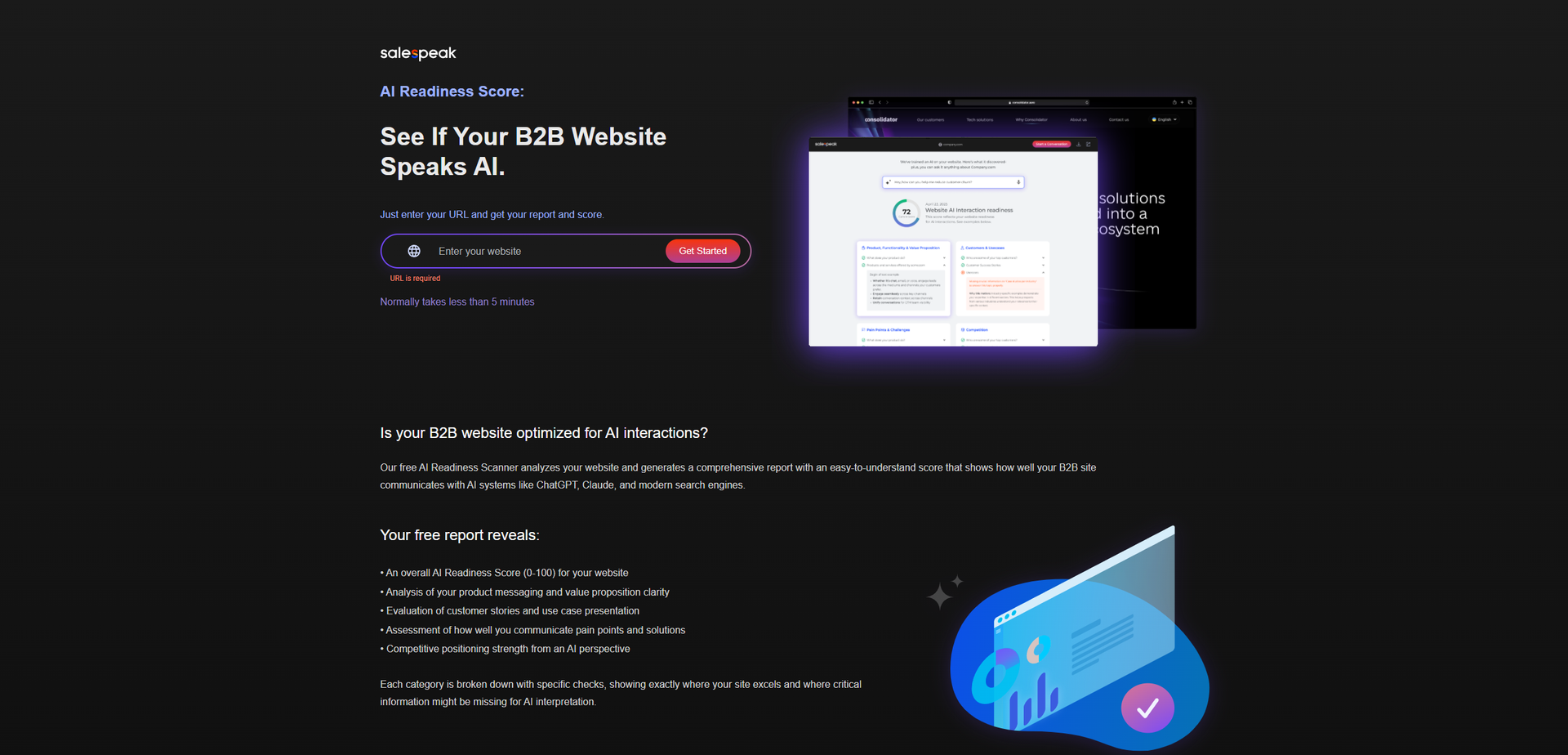 Salespeak AI Website Grader featured