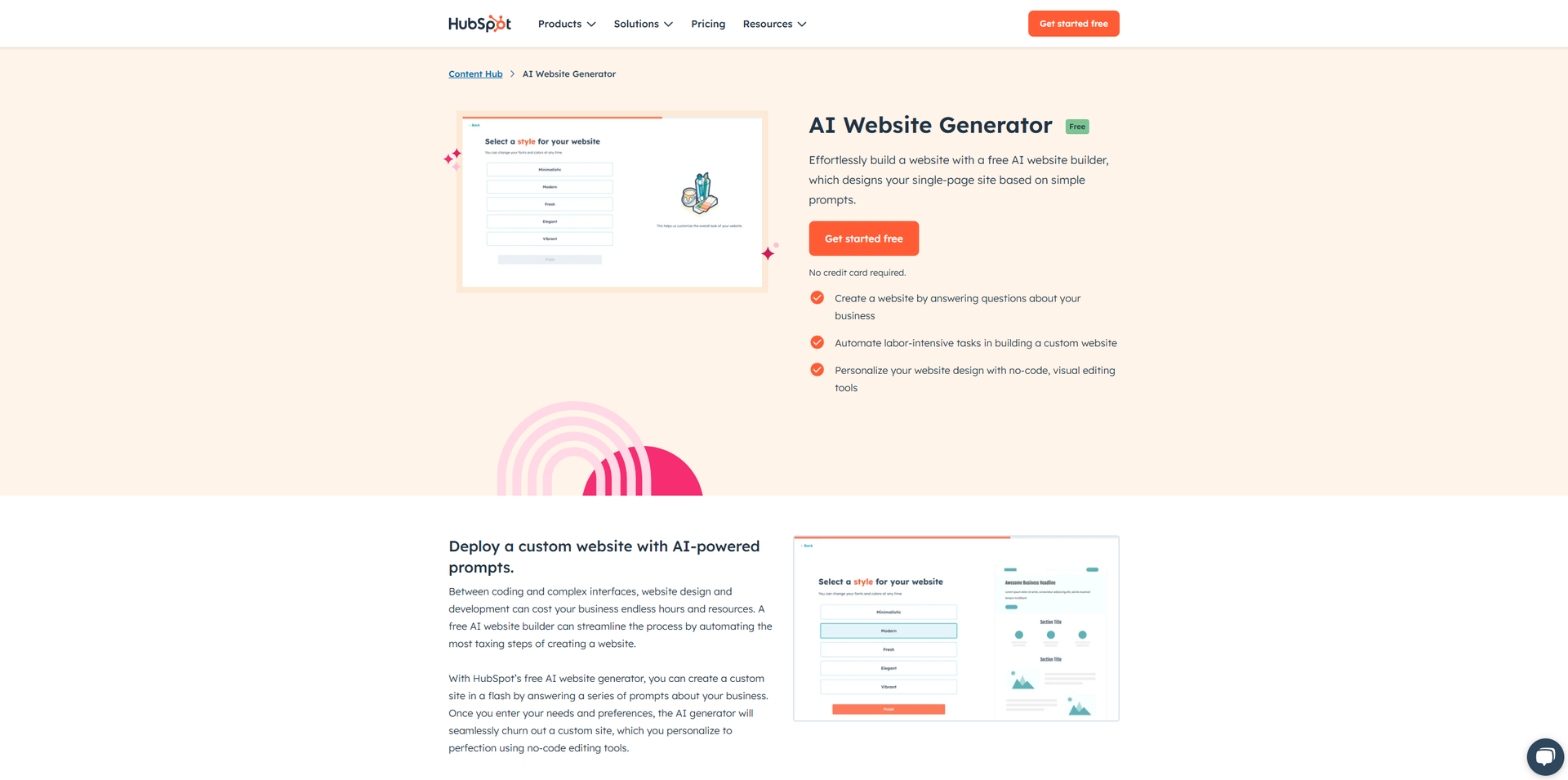HubSpot AI Website Generator featured