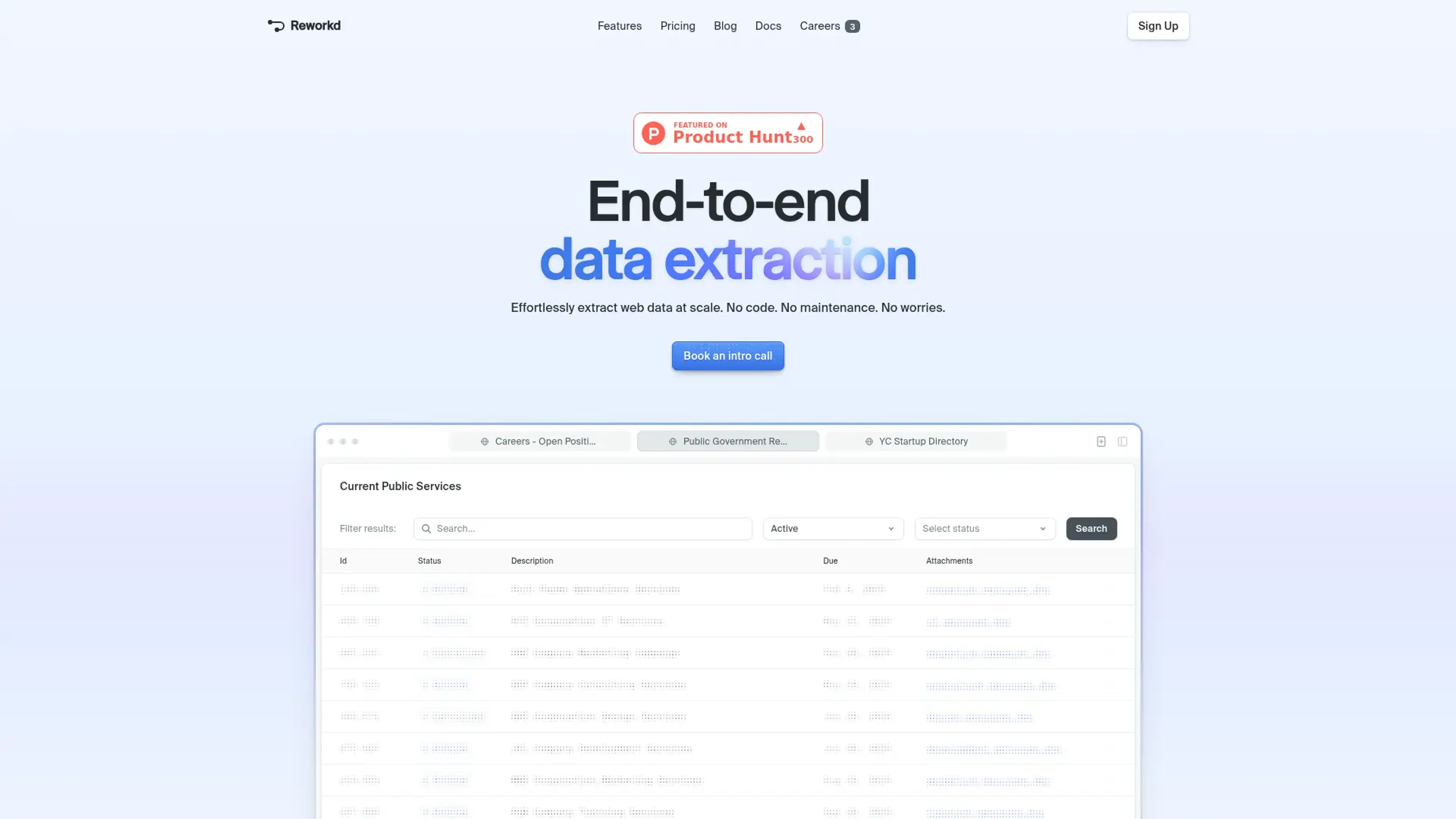Image related to Reworkd, an AI tool for conducting and organizing research.
