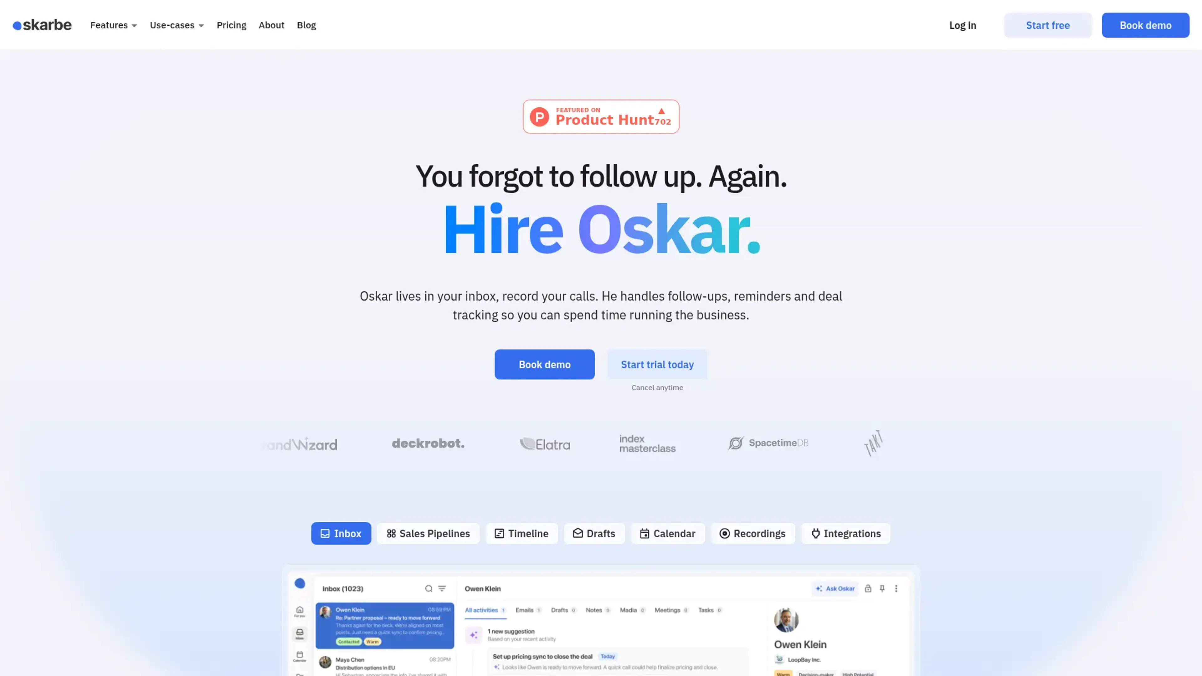 Image related to Skarbe, an AI tool for managing and writing emails efficiently.