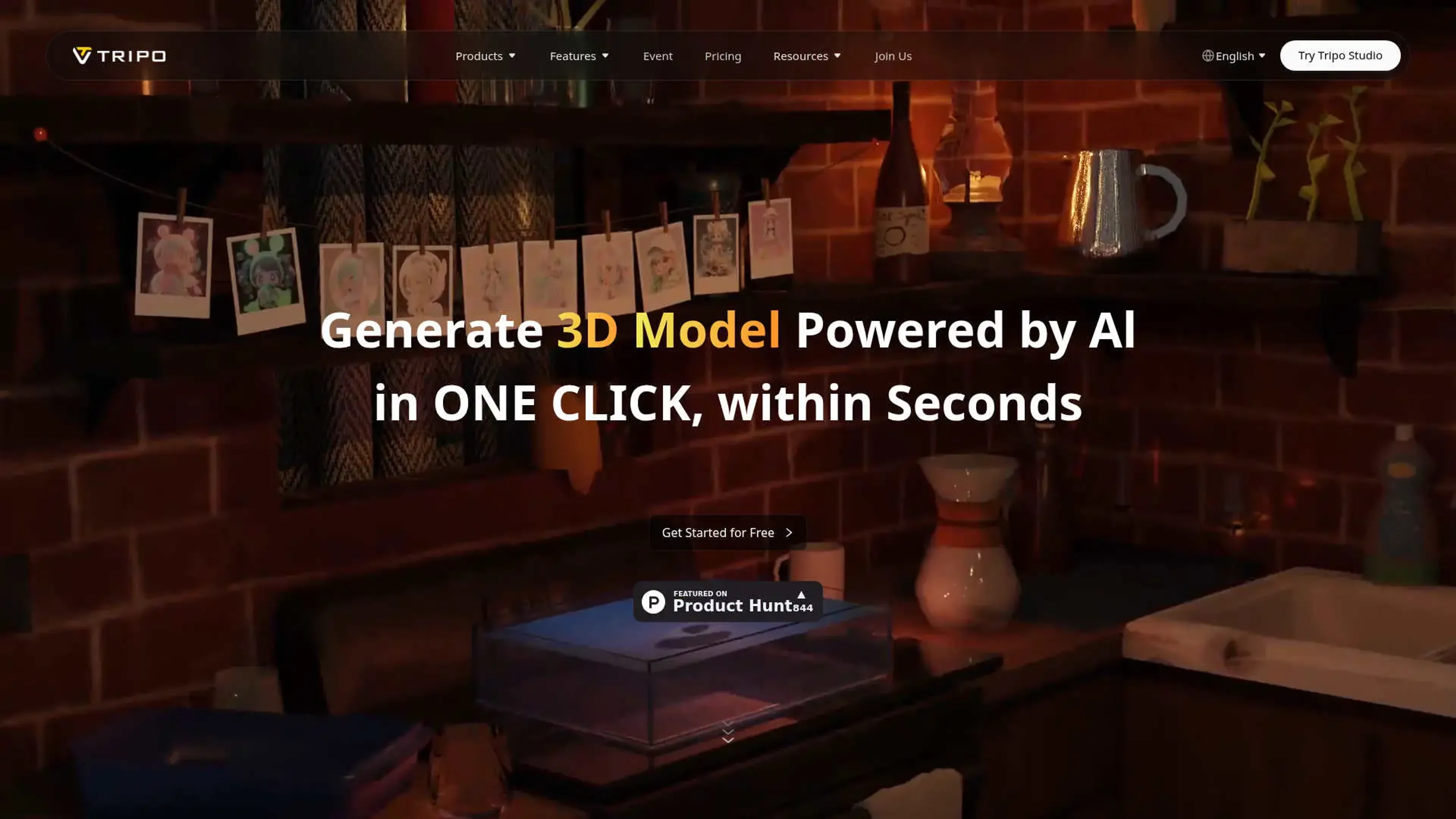 Image related to Tripo AI, an AI tool for generating and editing 3D models.
