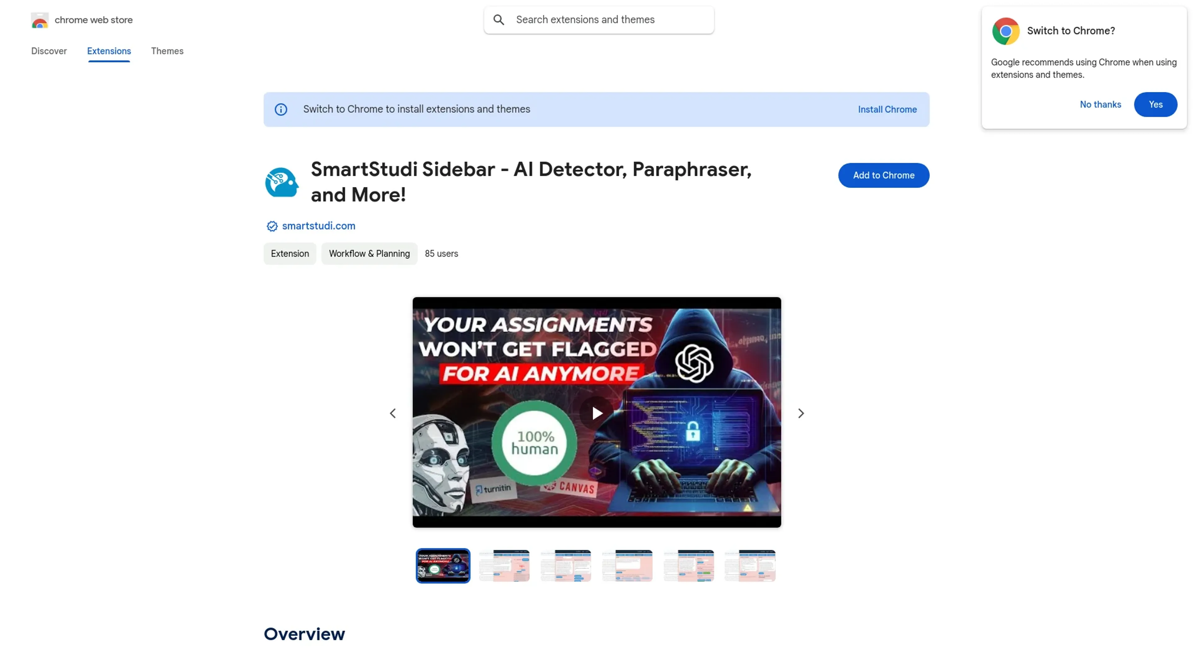 Image related to SmartStudi Sidebar, an AI tool for detecting AI-generated content.