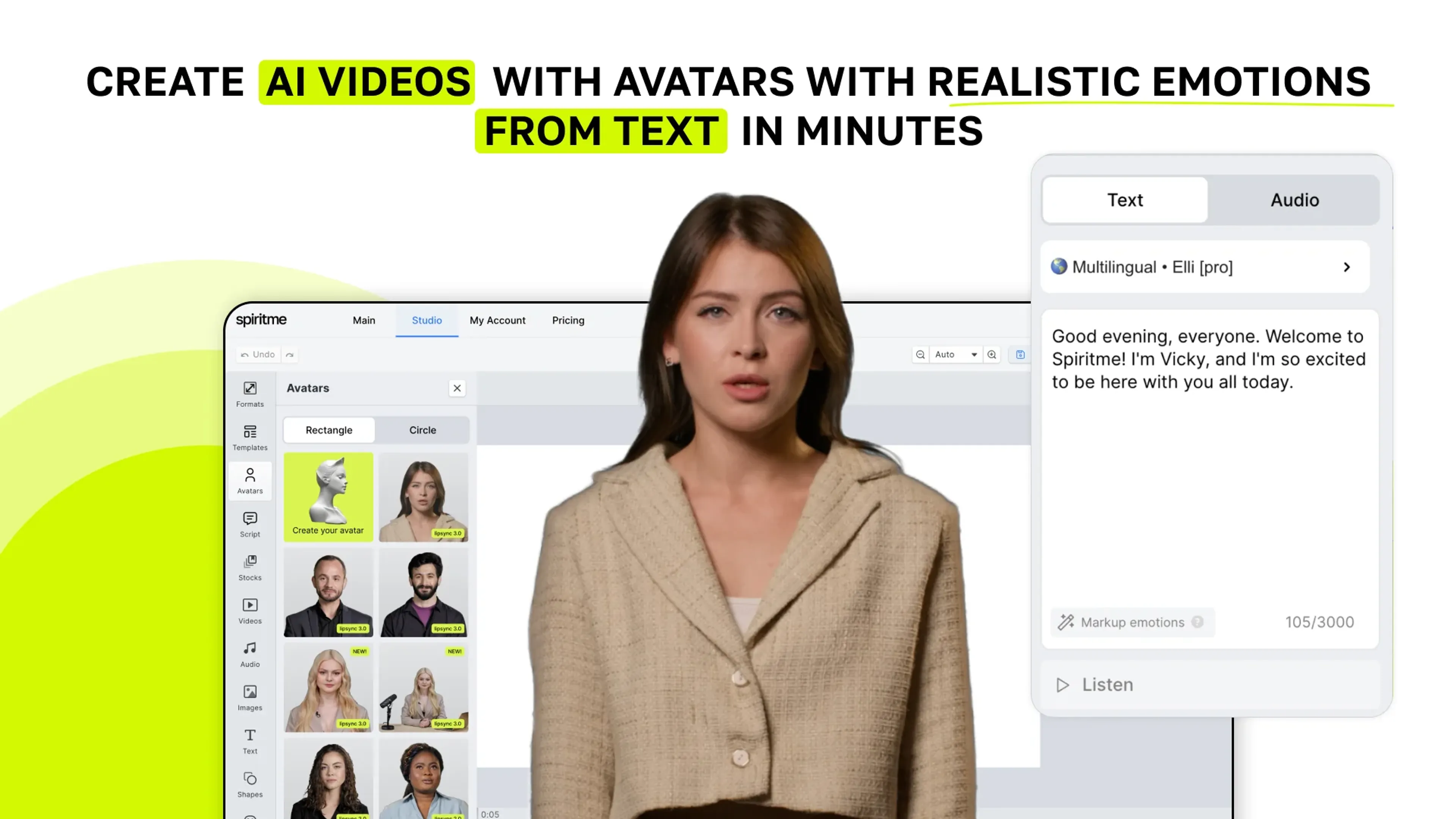 Image related to Spiritme, an AI tool for generating realistic videos.