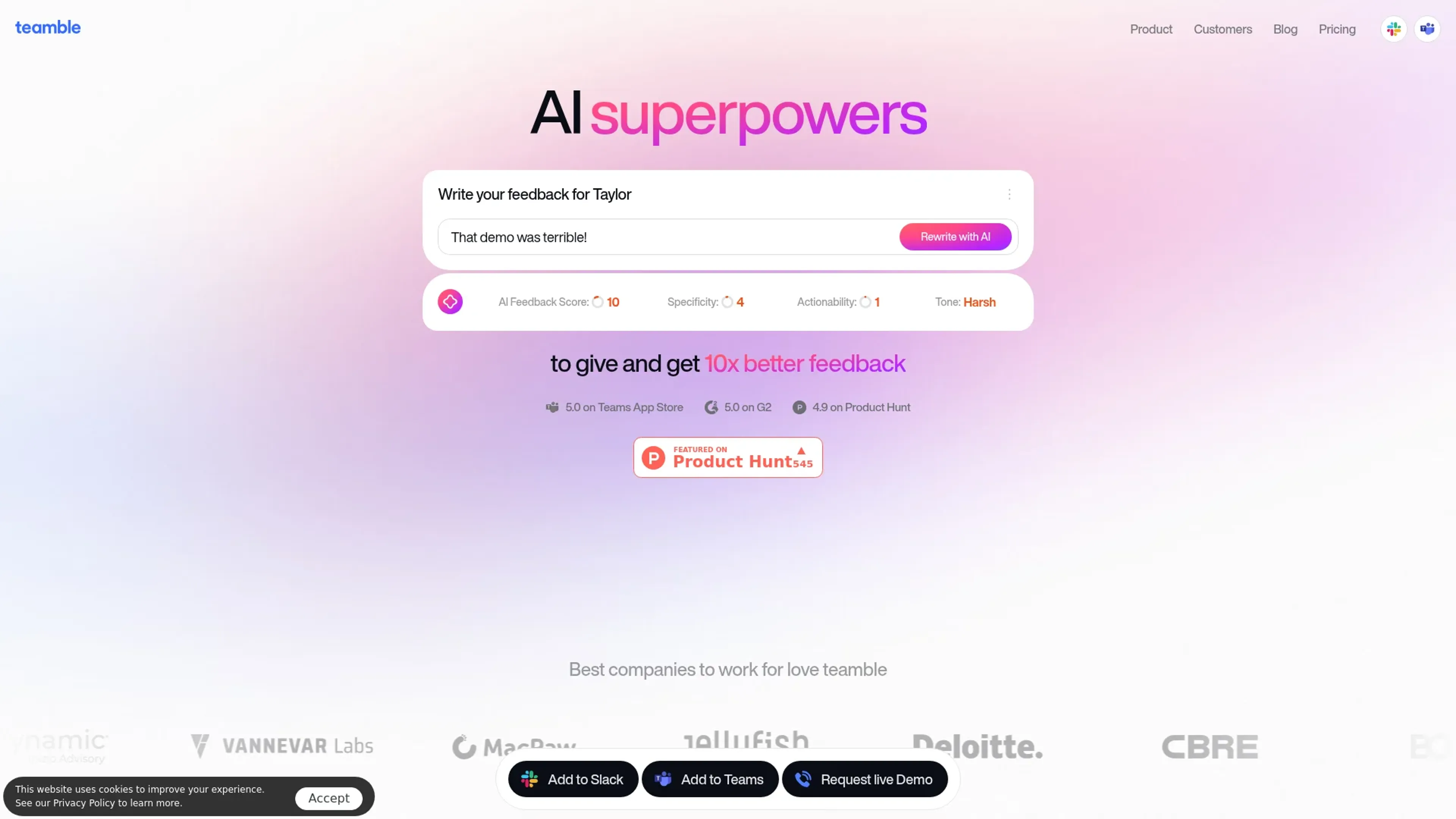 Image related to Teamble, an AI tool for helping startups build and grow efficiently.