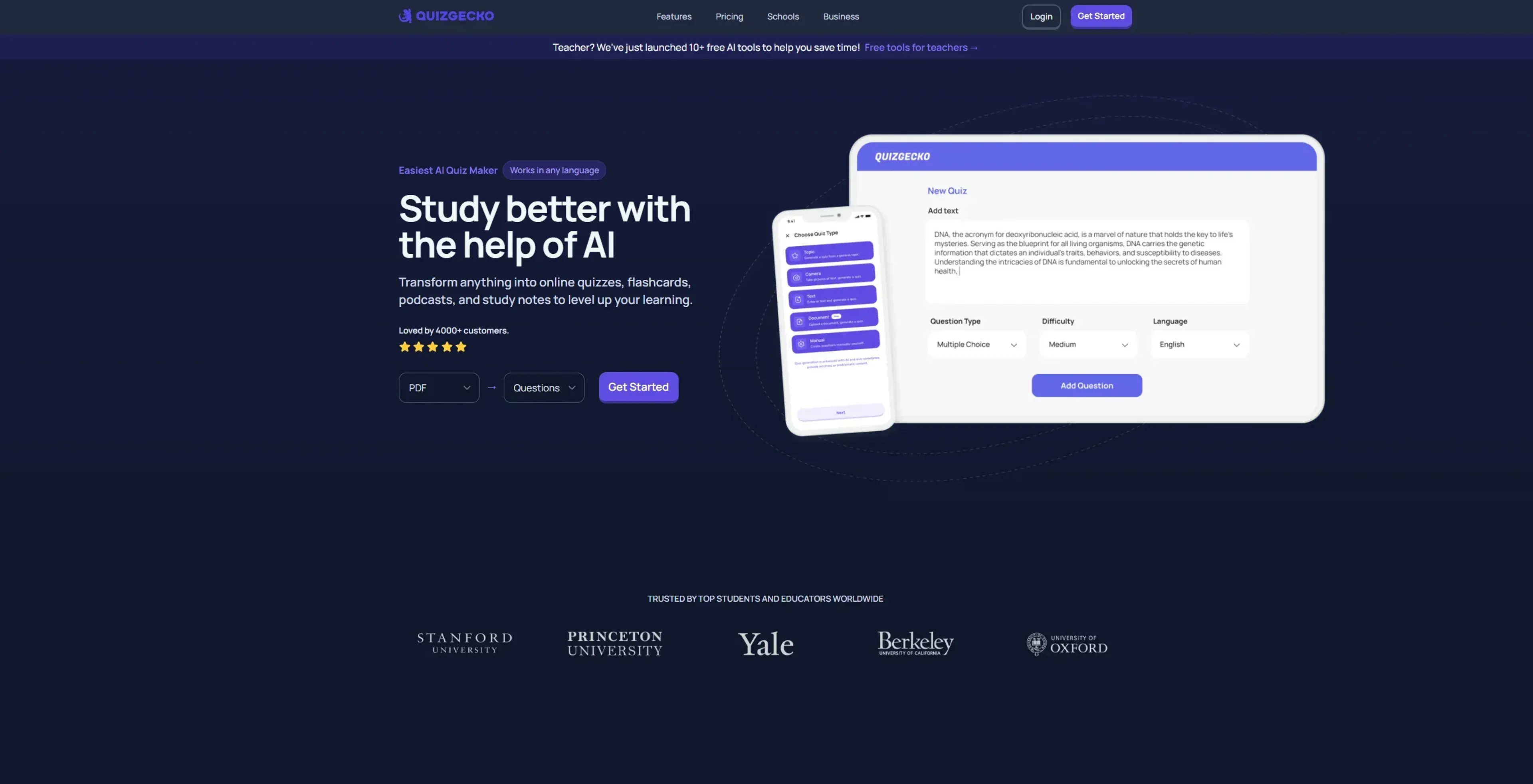 Image related to Quizgecko, an AI tool for learning and teaching support.