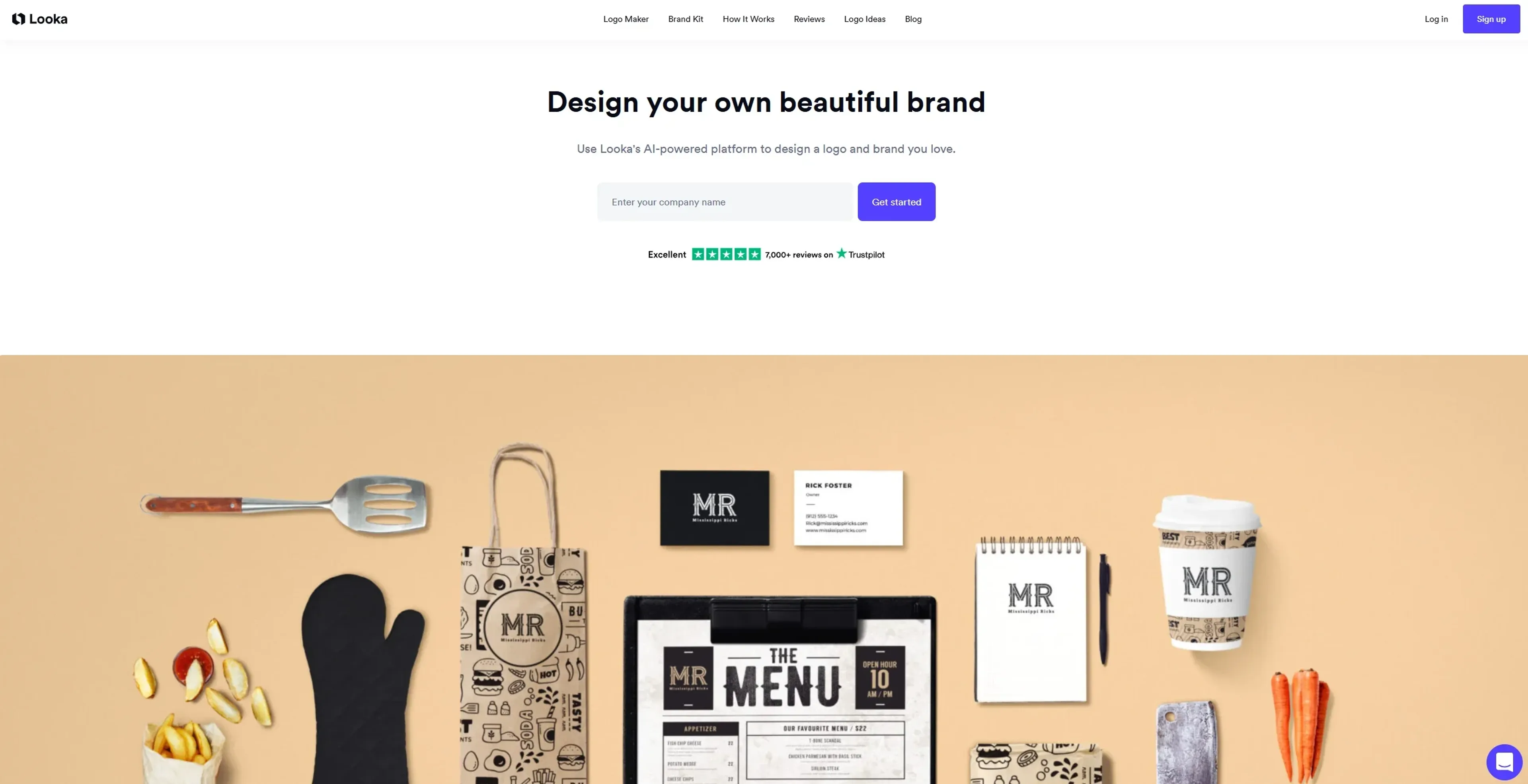 Image related to Looka, an AI tool for generating custom logos.
