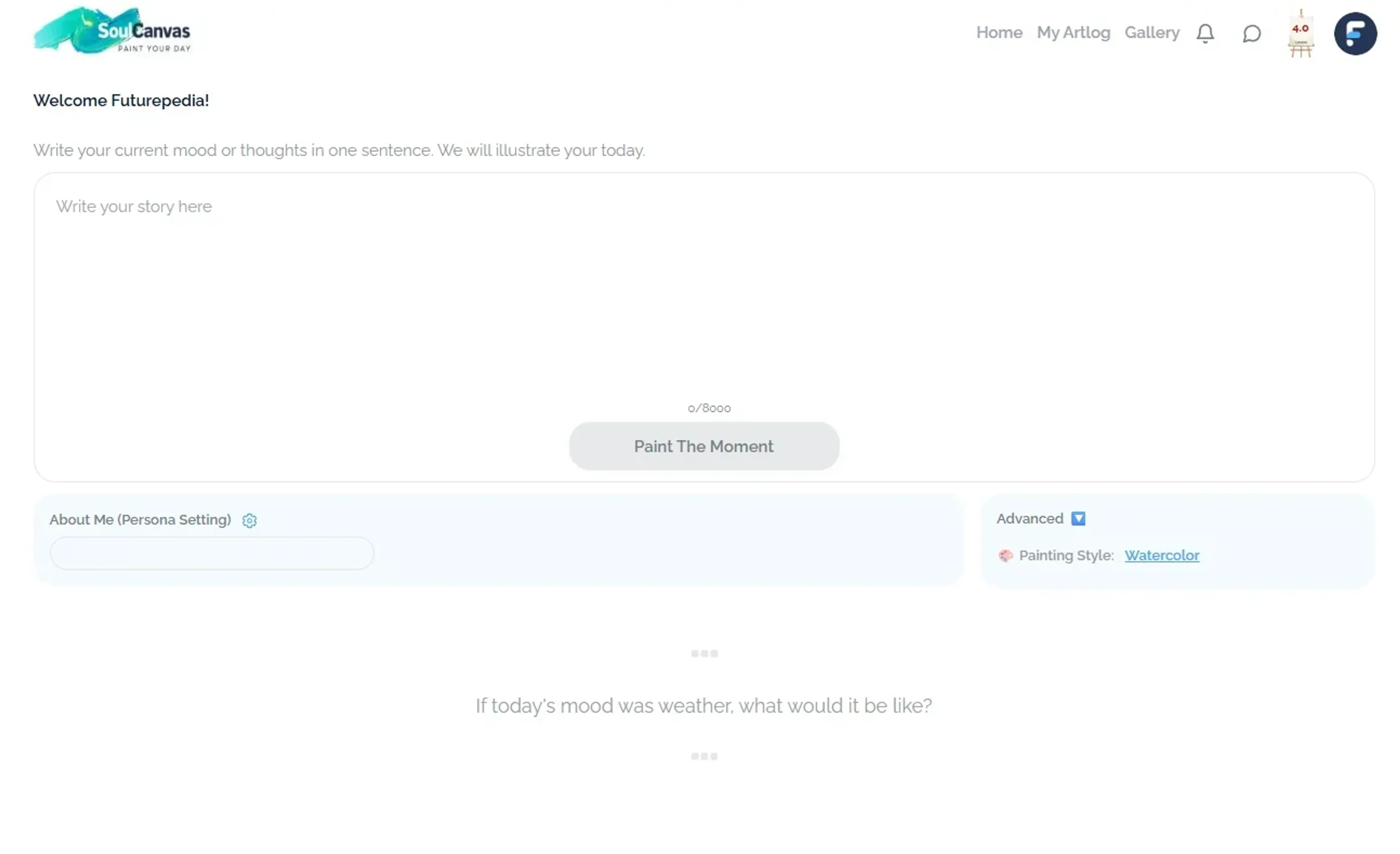 Image related to SoulCanvas, an AI tool for generating images from prompts.