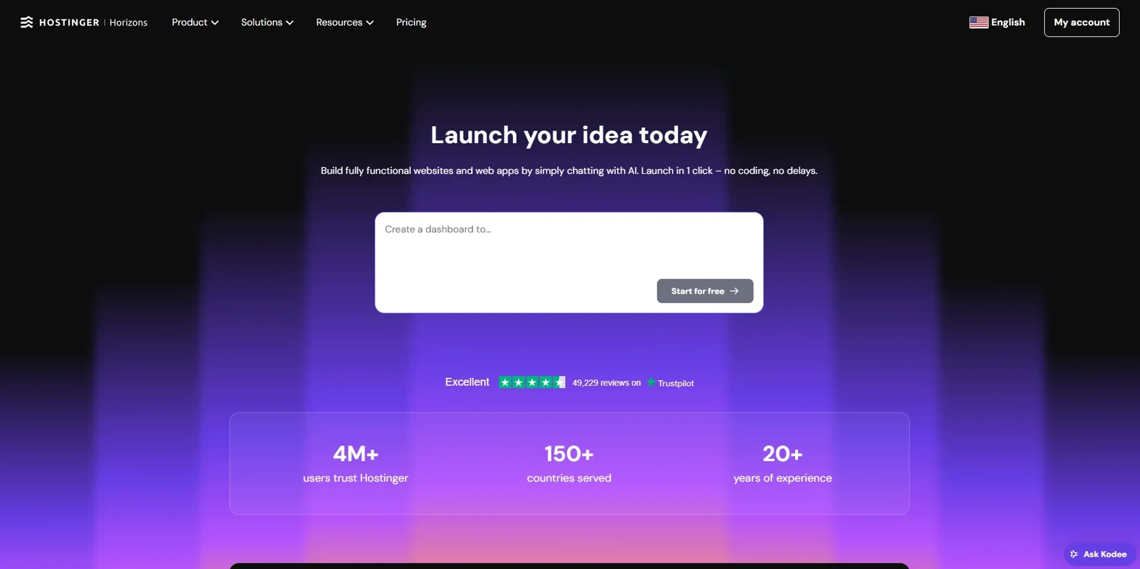 Hostinger Horizons Featured