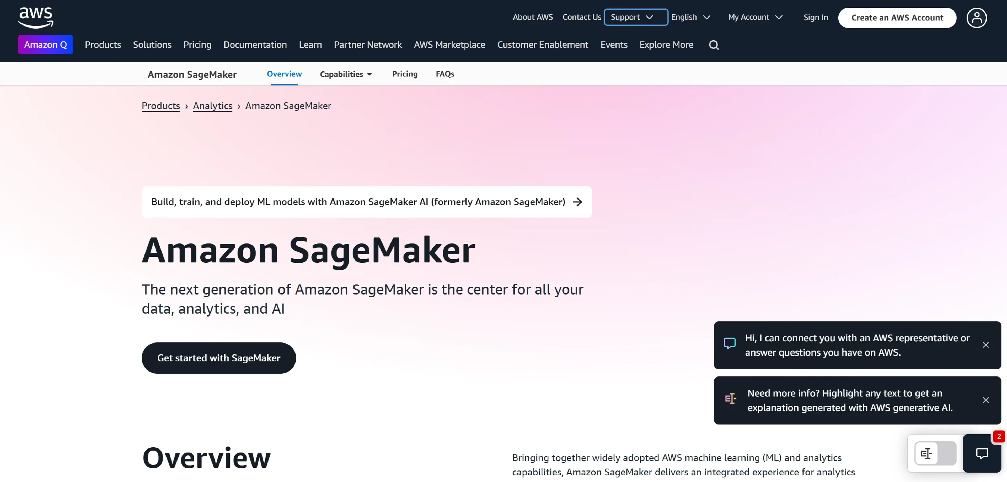 Image related to Amazon Sage Maker, an AI tool for conducting and organizing research.