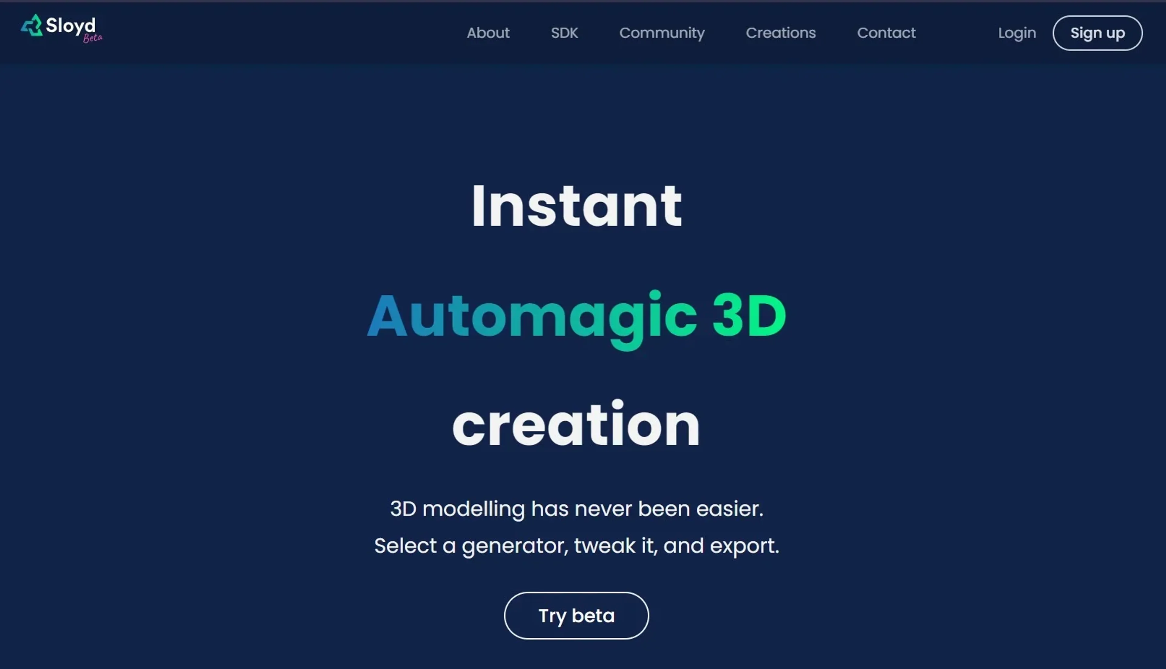 Image related to Sloyd, an AI tool for generating and editing 3D models.