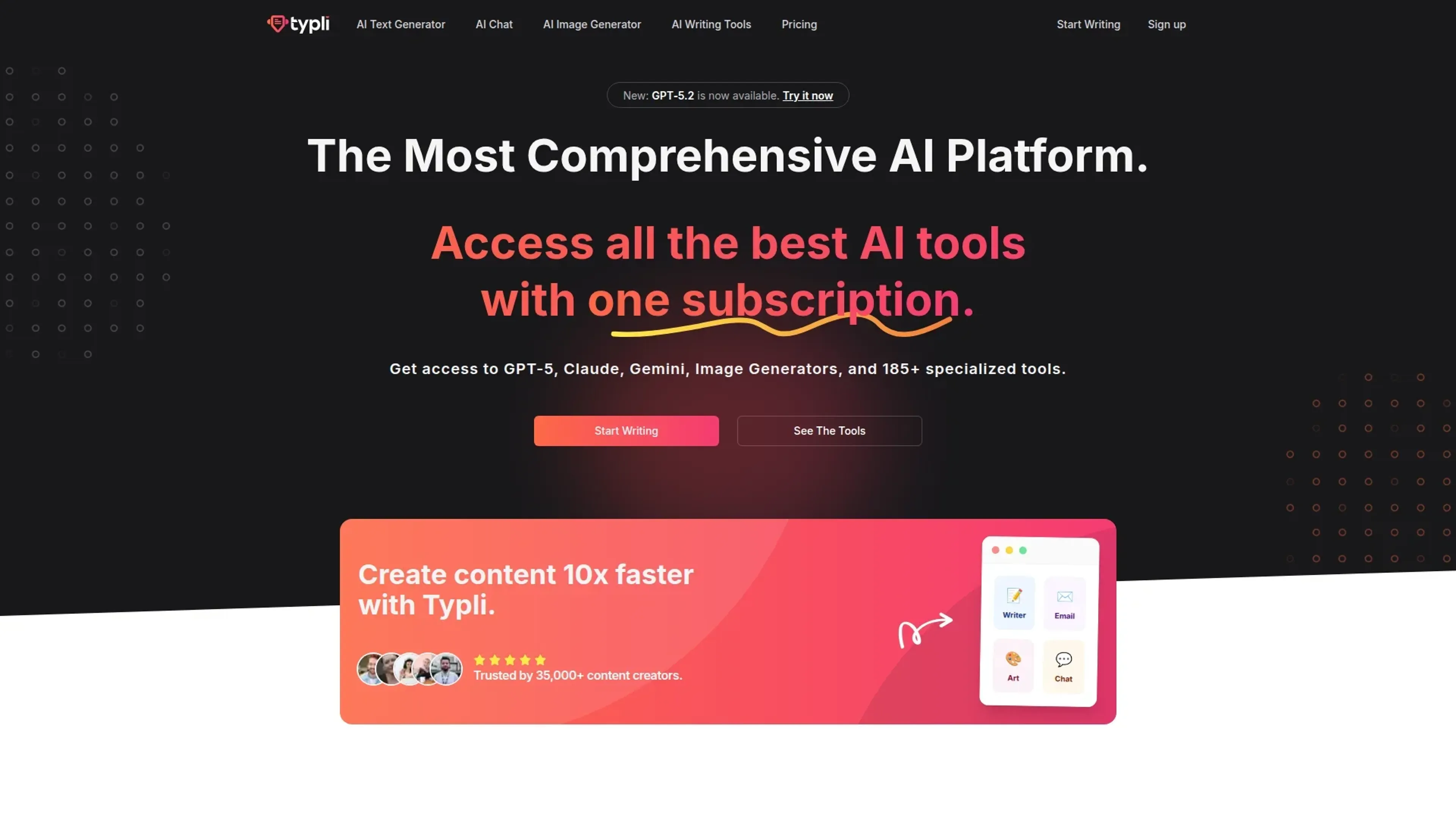Image related to Typli.ai, an AI tool for assisting with writing and content creation.