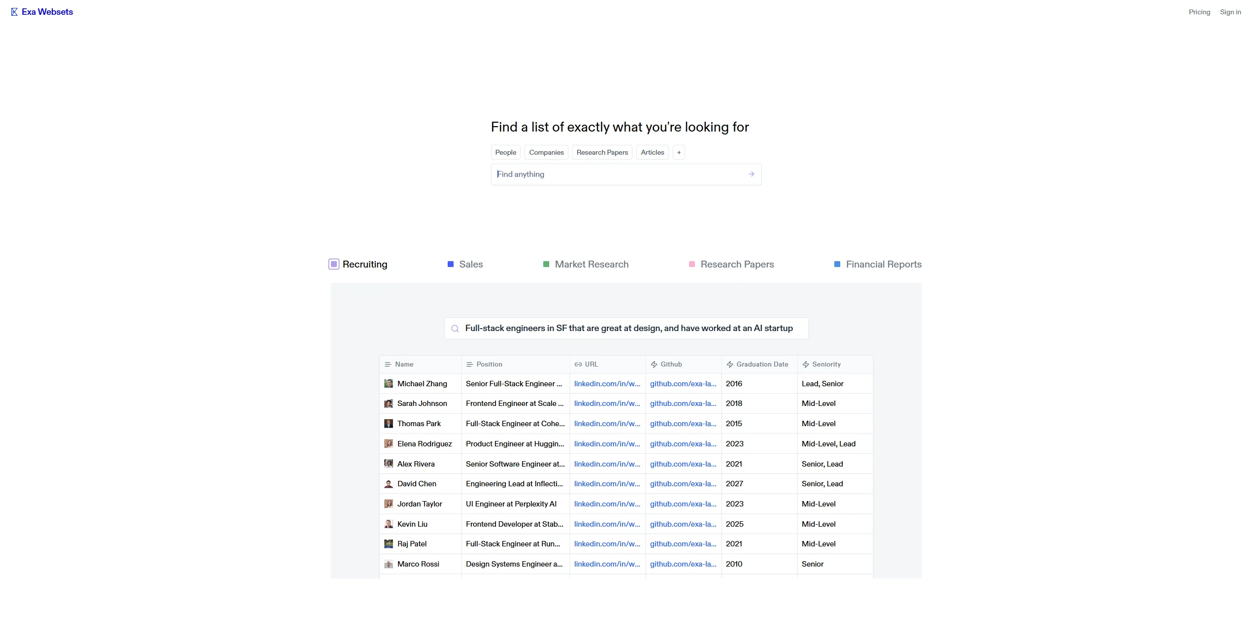 Exa Websets manual_2 screenshot