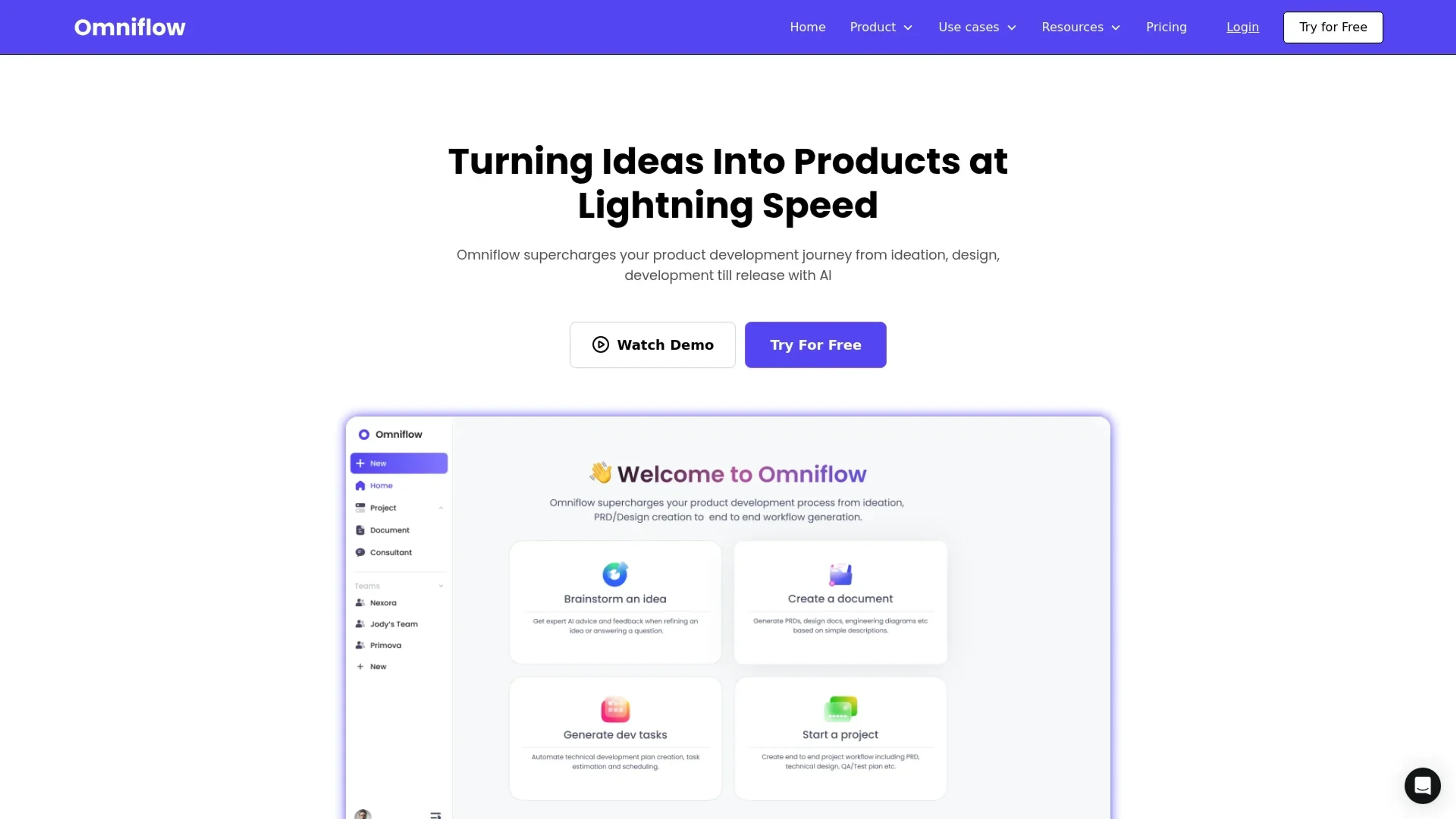 Image related to Omniflow, an AI tool for managing projects and team workflows.