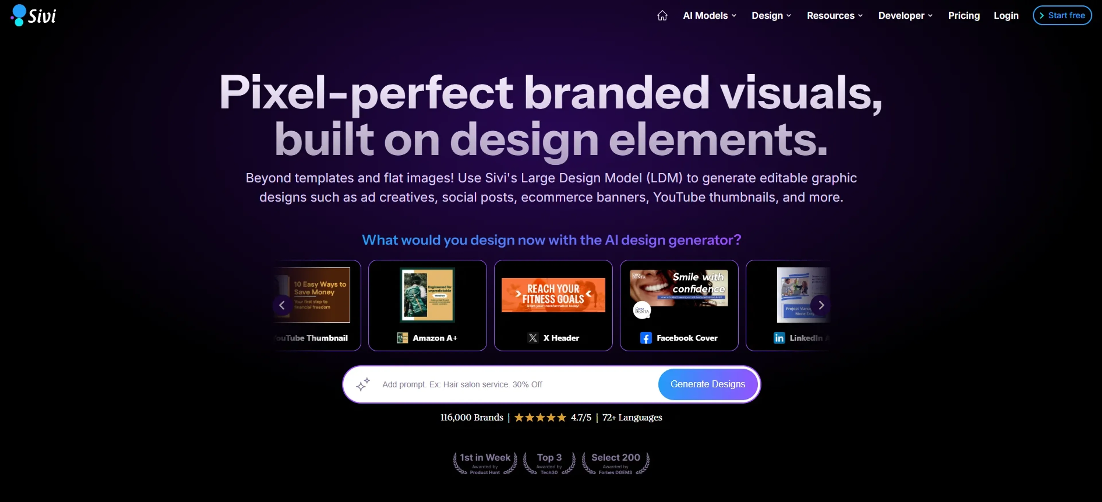 Image related to Sivi, an AI tool for generating design concepts and layouts.