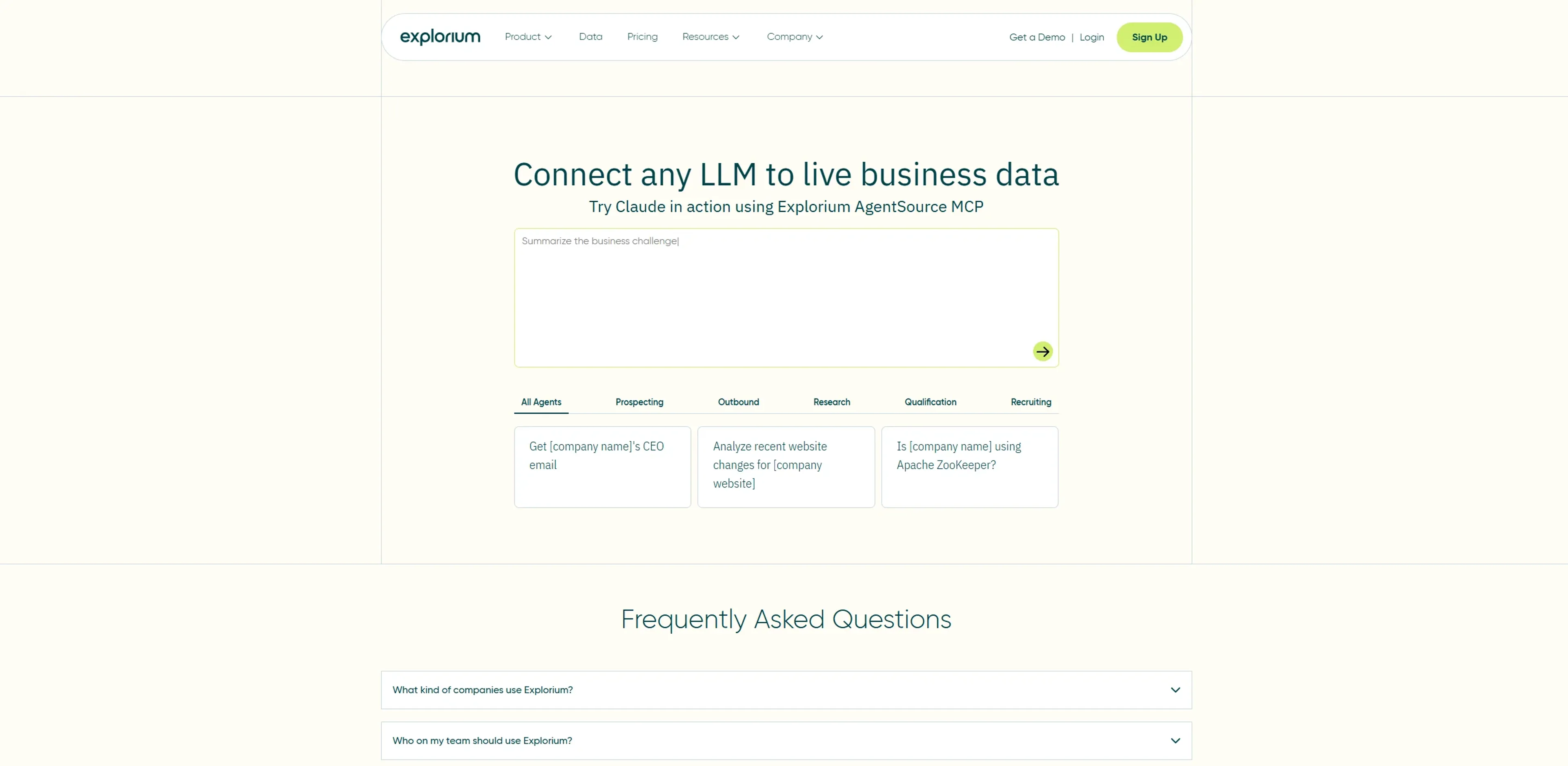 Image related to Explorium MCP Playground, an AI tool for building and deploying autonomous agents.