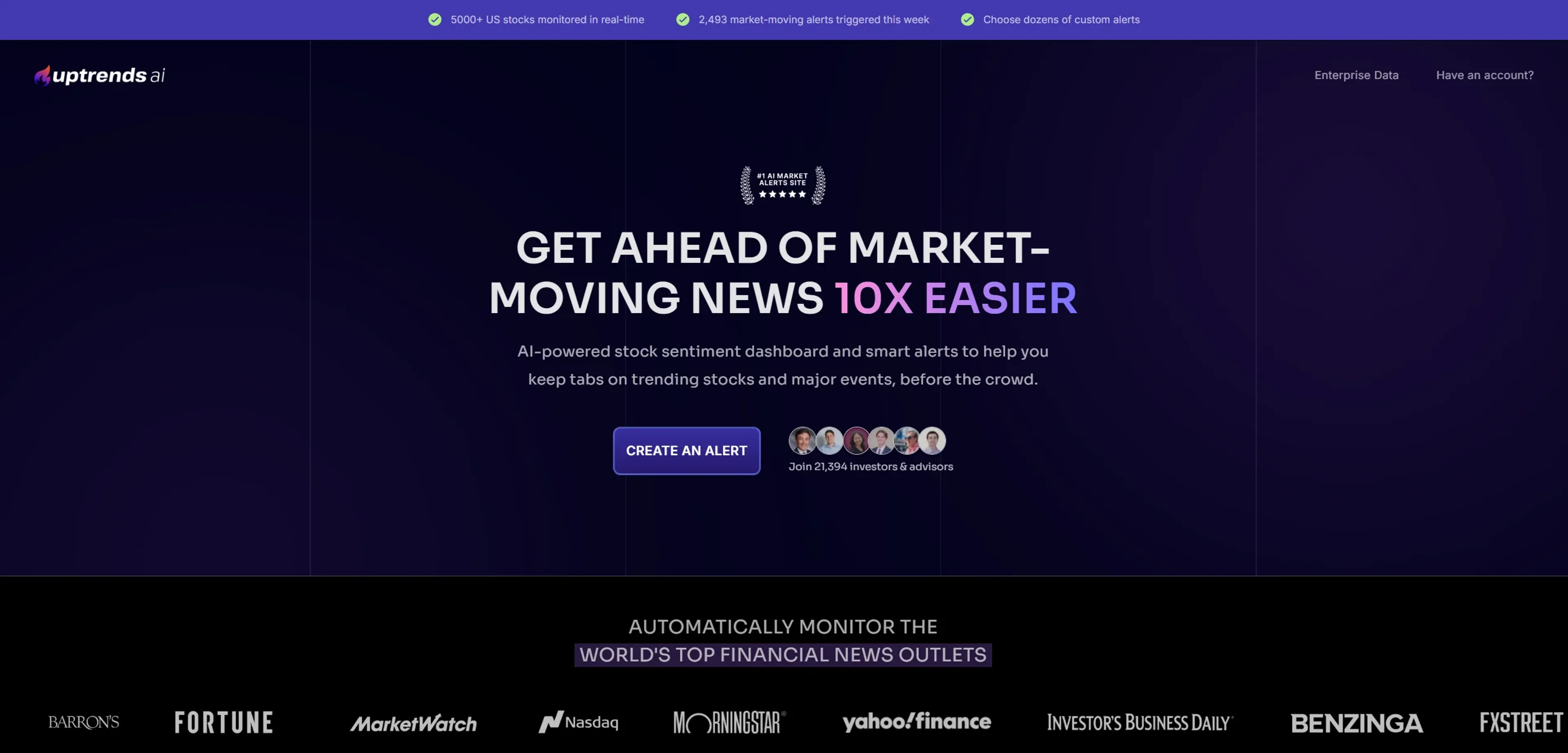 Image related to Uptrends.ai, an AI tool for financial analysis and management.