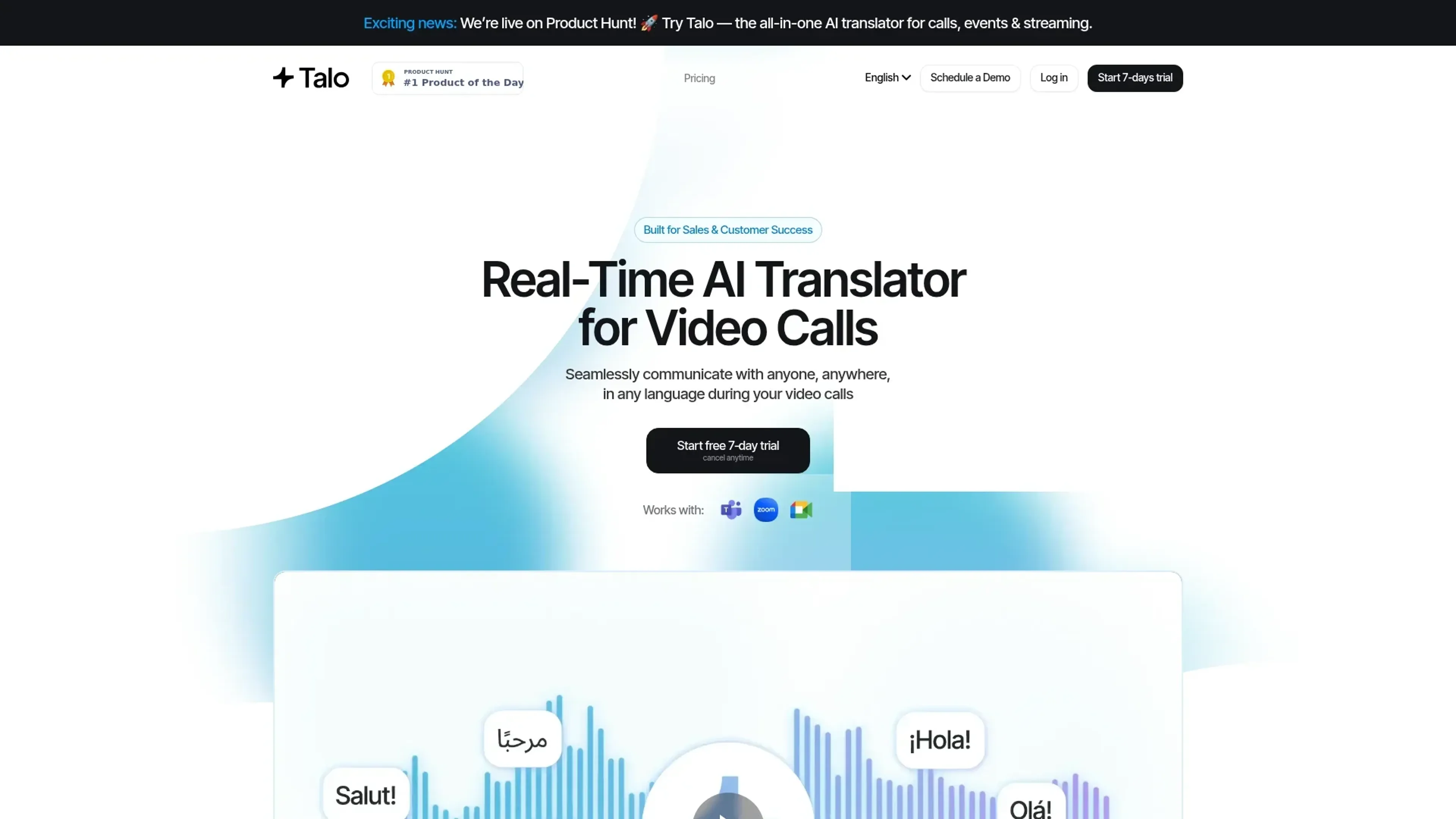 Image related to Talo, an AI tool for translating text or speech between languages.
