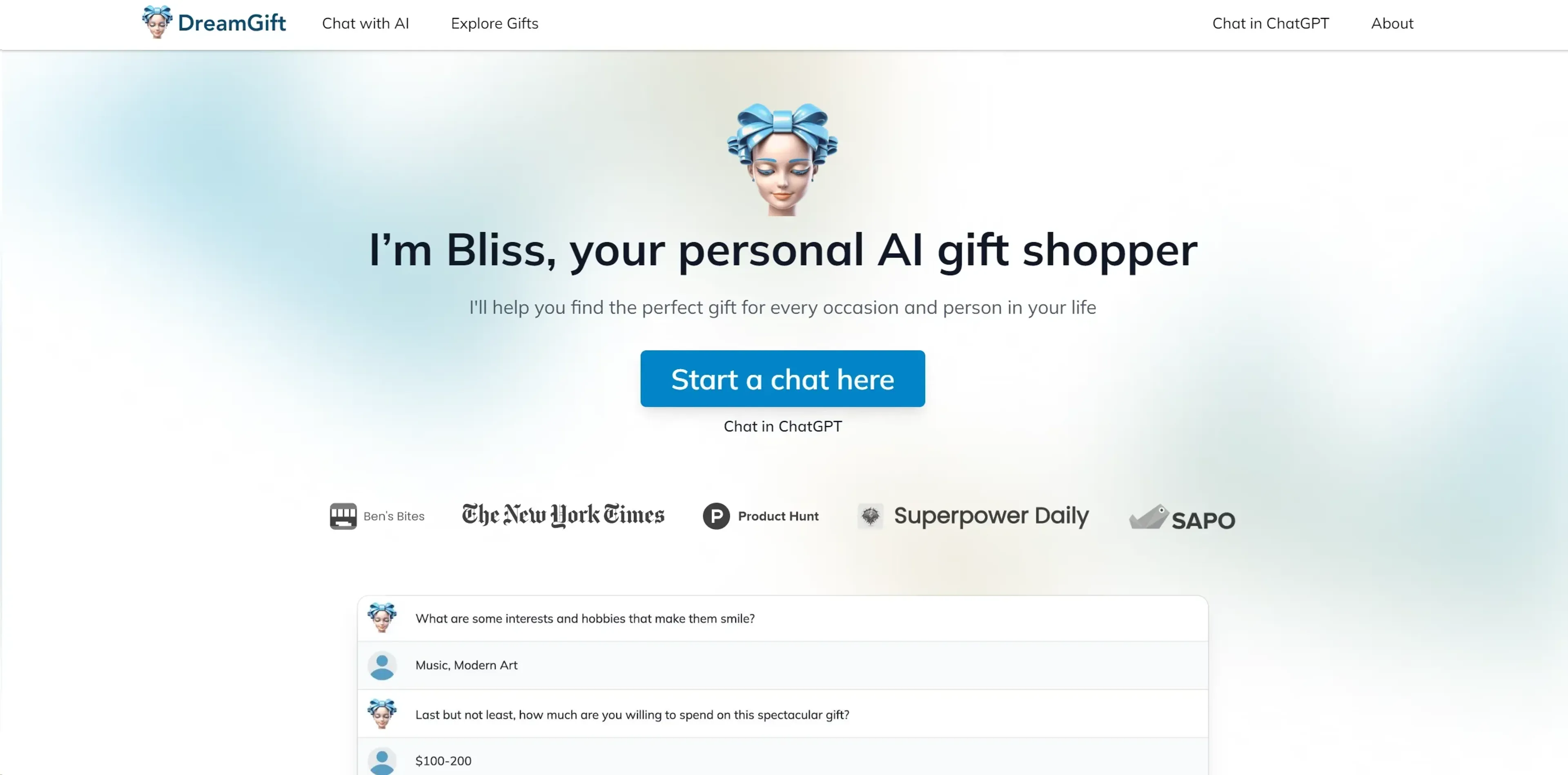 Image related to DreamGift, an AI tool for generating personalized gift ideas.