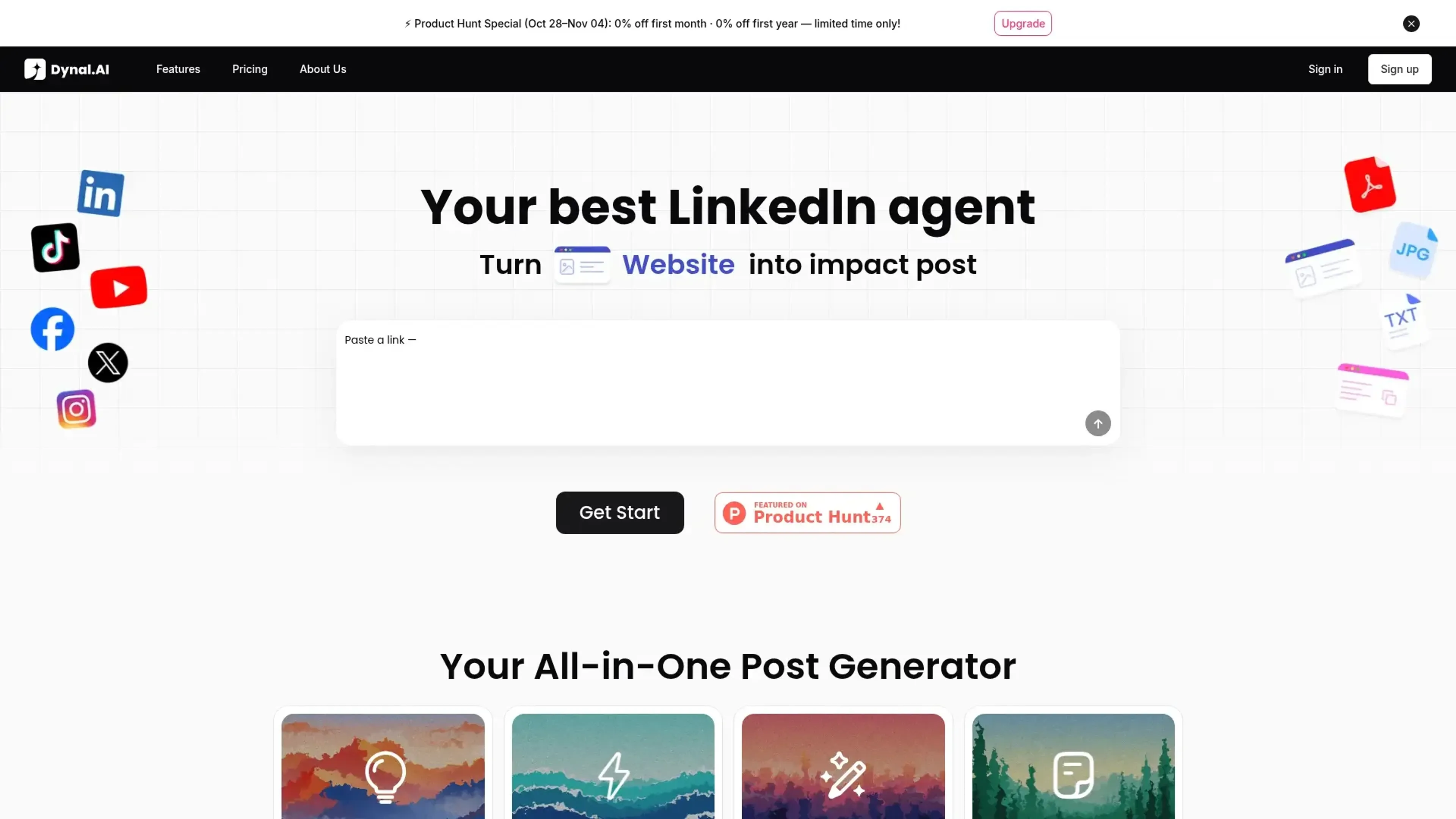 Image related to Dynal.AI, an AI tool for managing and creating social media content.