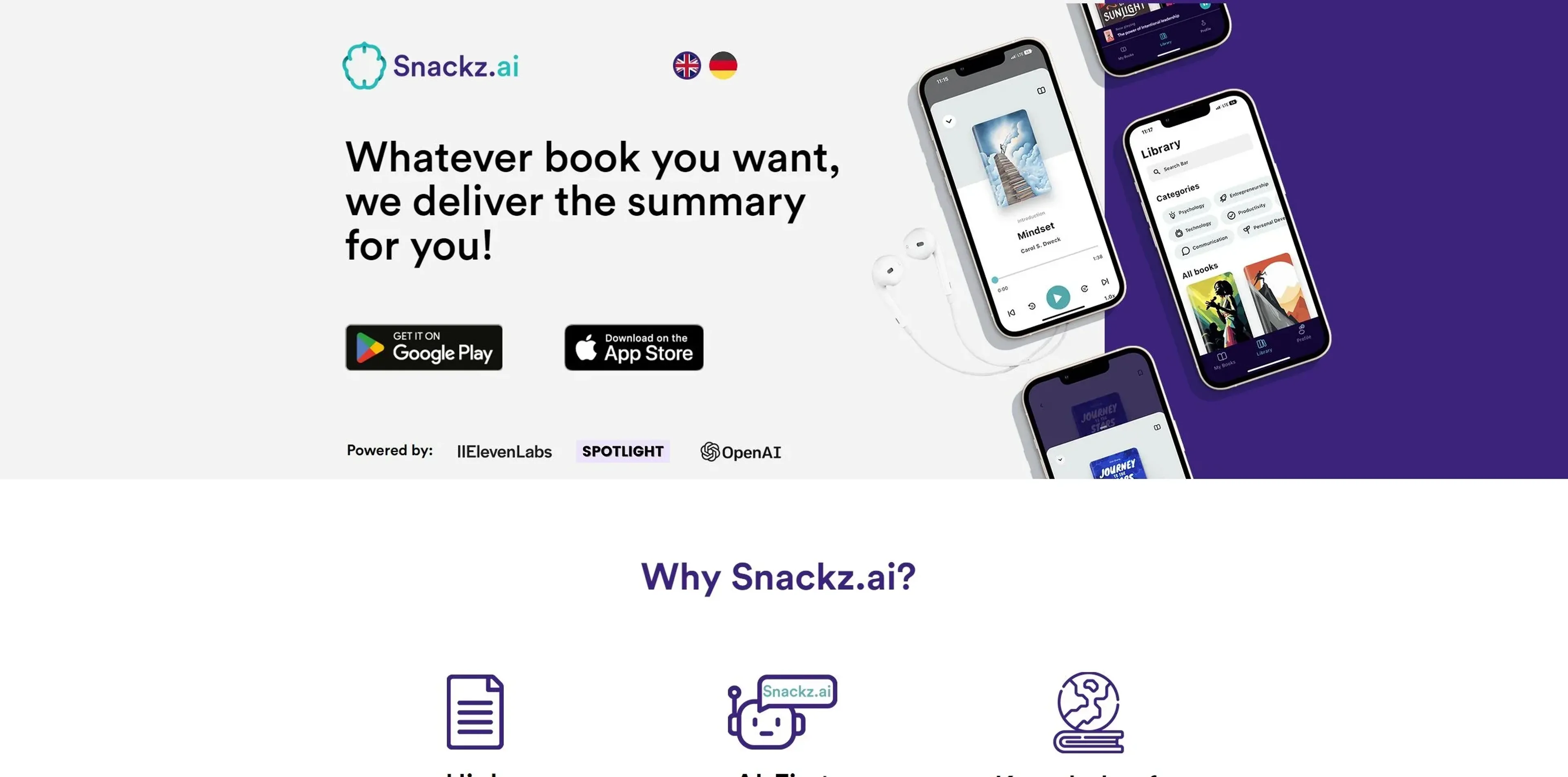 Image related to Snackz AI, an AI tool for summarizing text or documents.