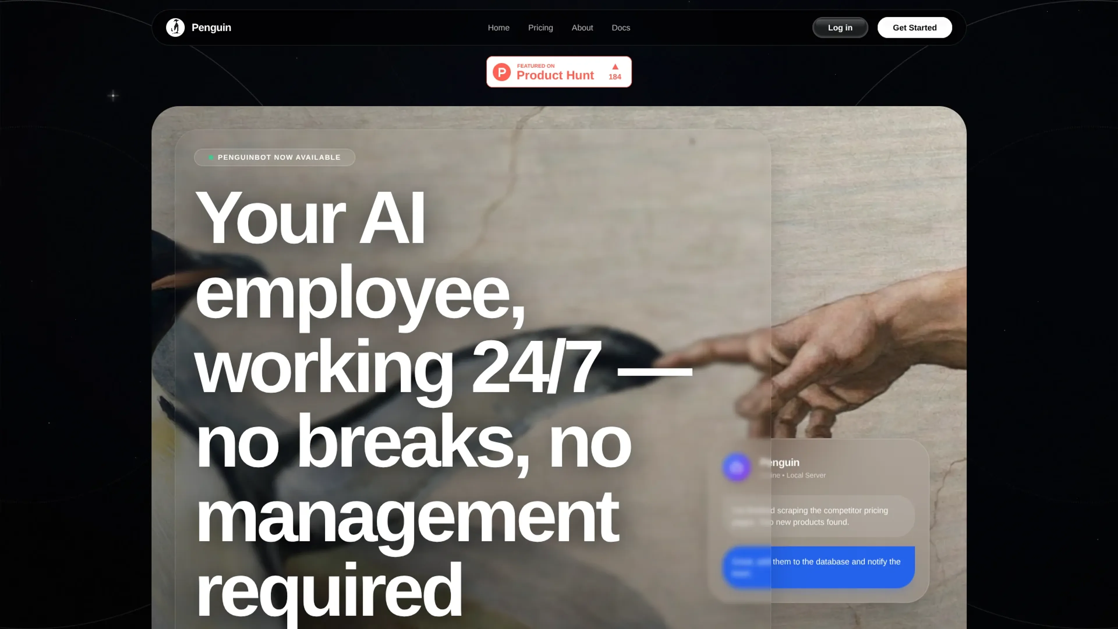 Image related to PenguinBot, an AI tool for building and deploying autonomous agents.