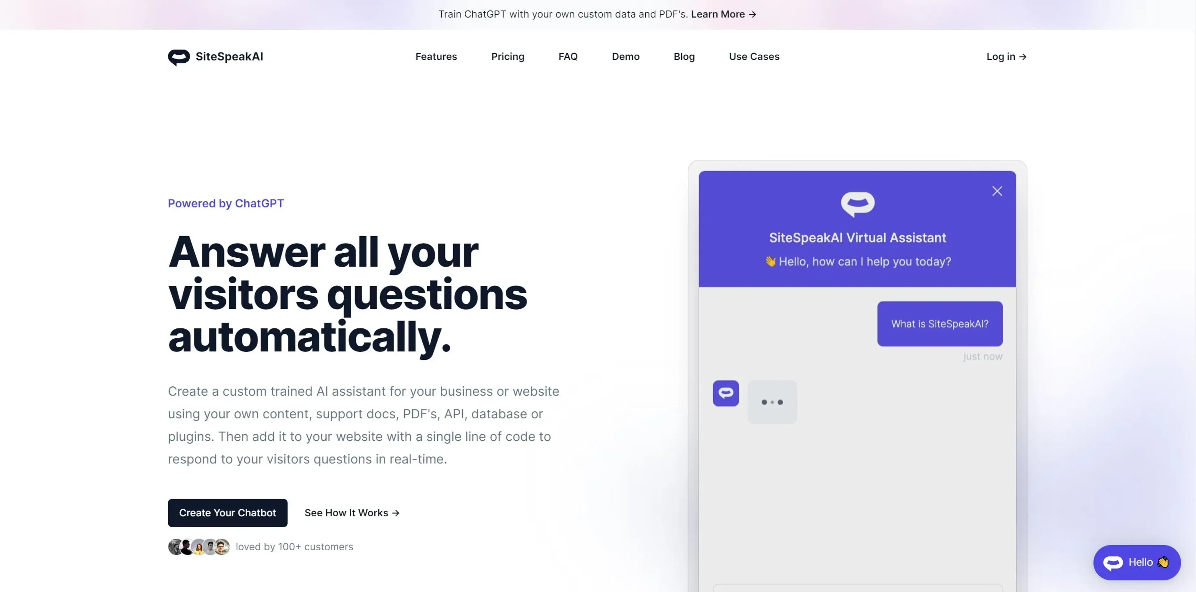 Image related to SiteSpeakAI, an AI tool for automating customer service and support.