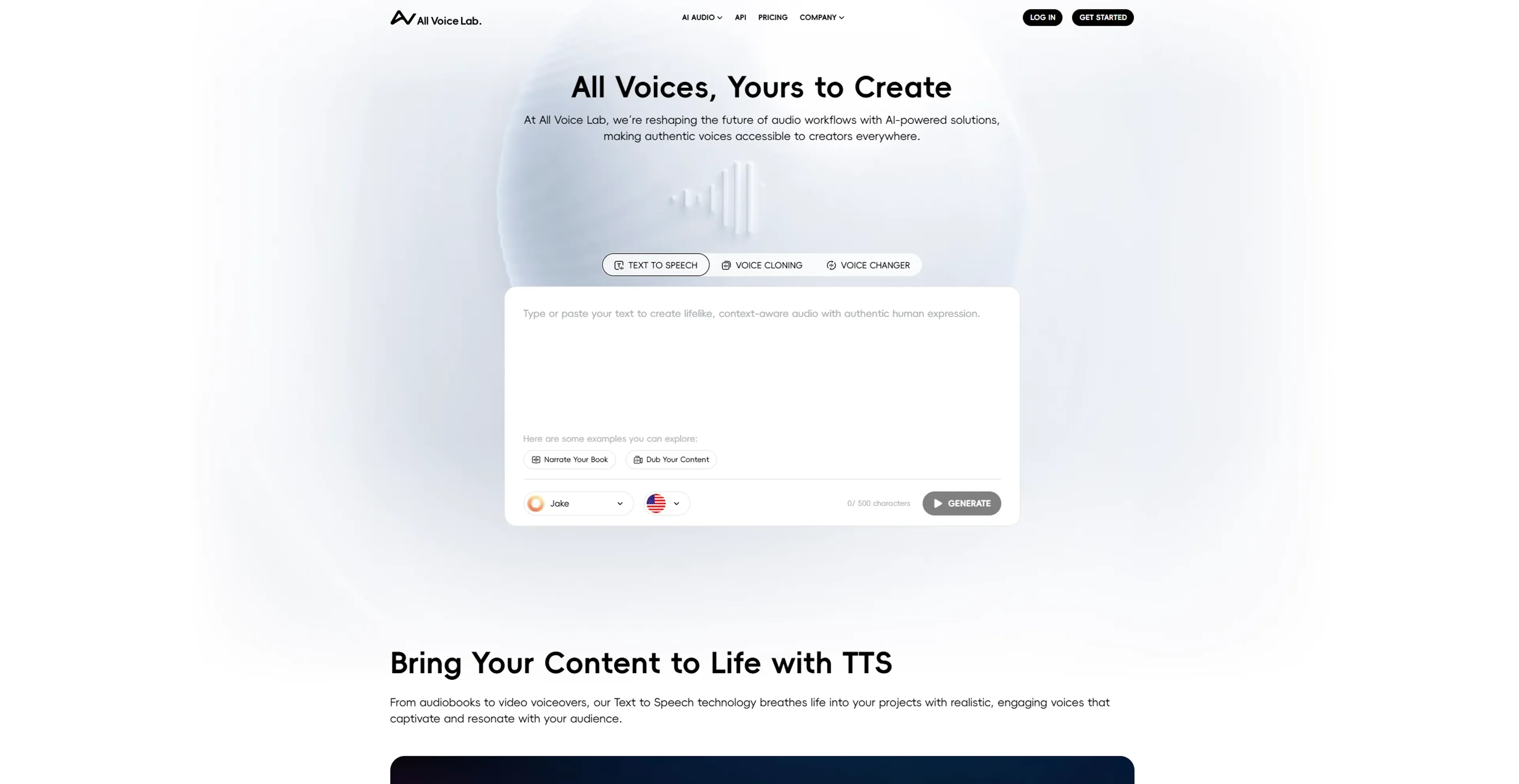 Image related to All Voice Lab, an AI tool for converting text into natural-sounding speech.