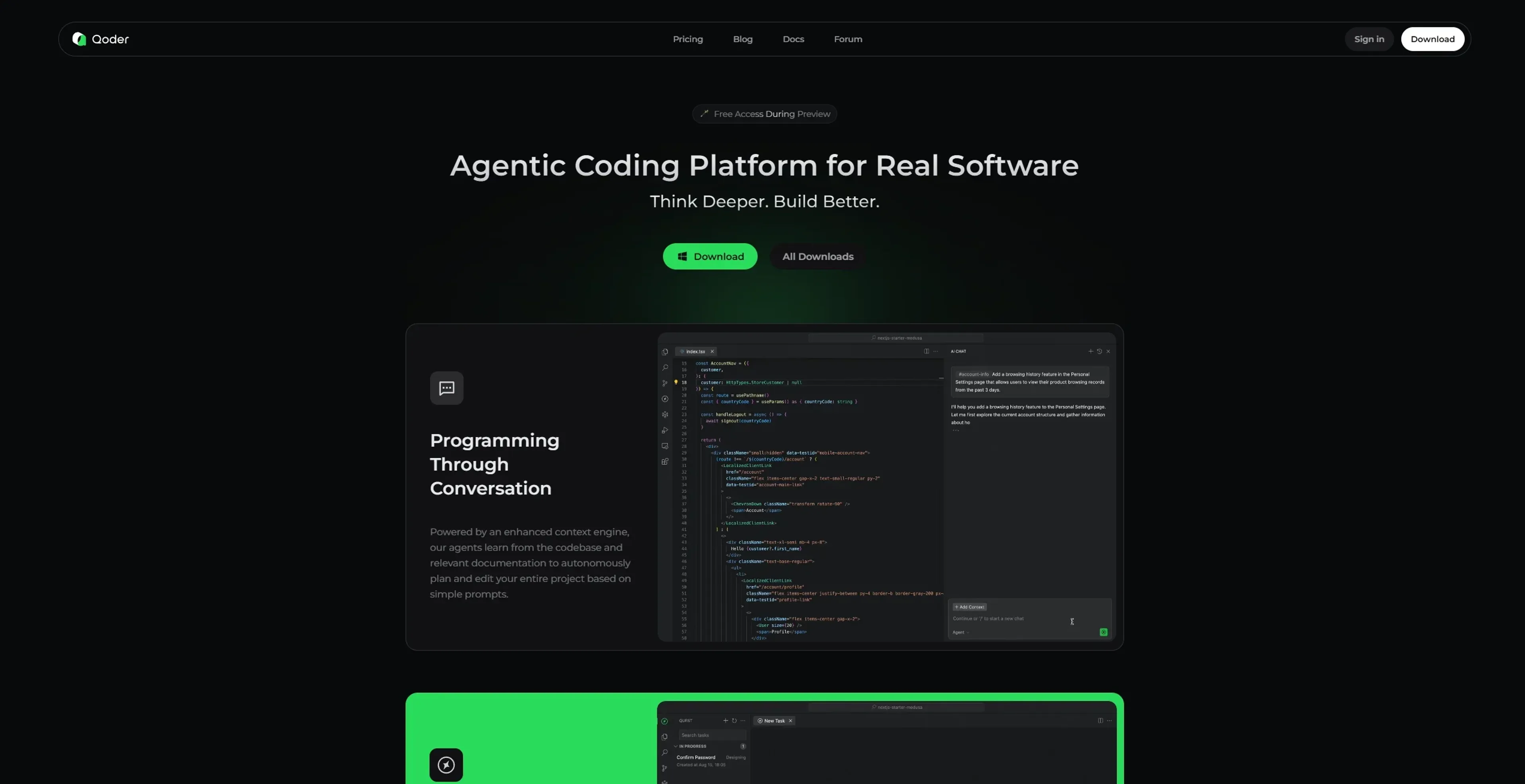 Image related to Qoder, an AI tool for assisting with programming and code generation.