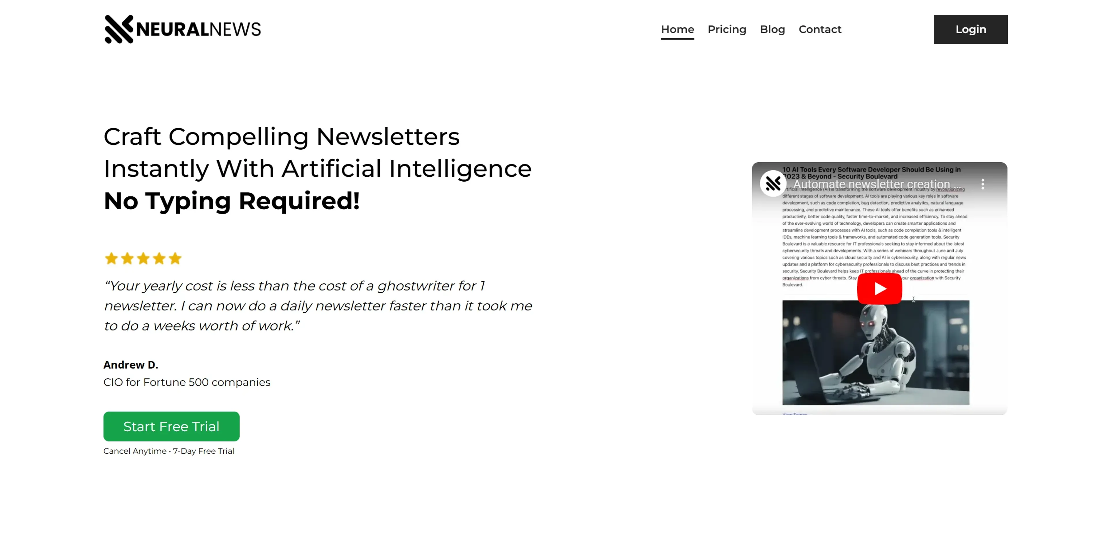 Image related to Neural Newsletters, an AI tool for assisting with writing and content creation.