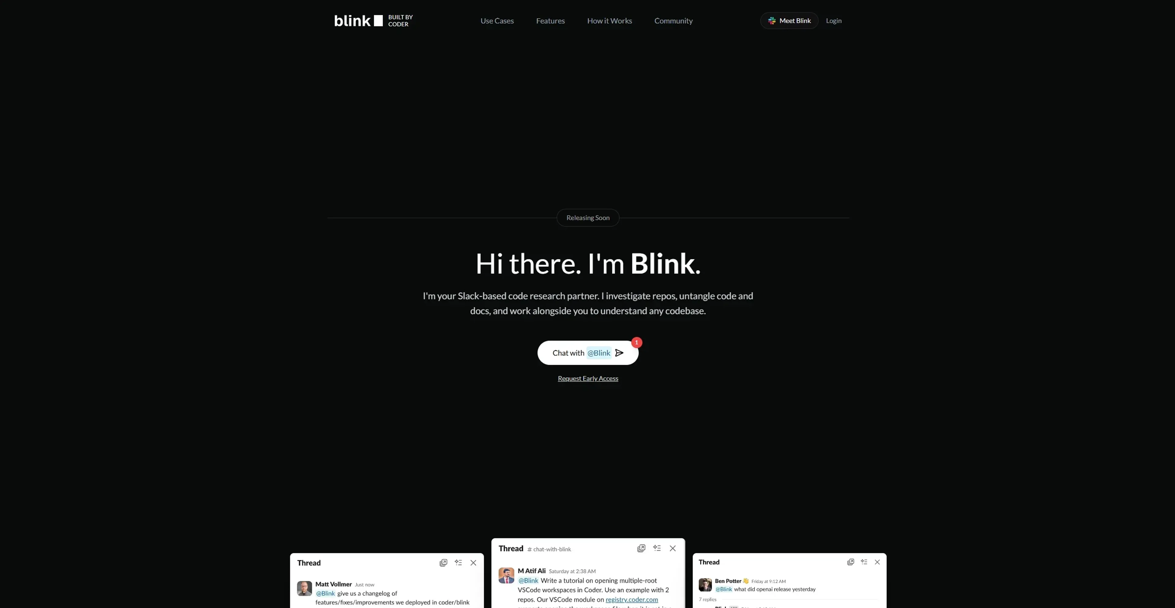 Image related to Blink, an AI tool for assisting with programming and code generation.