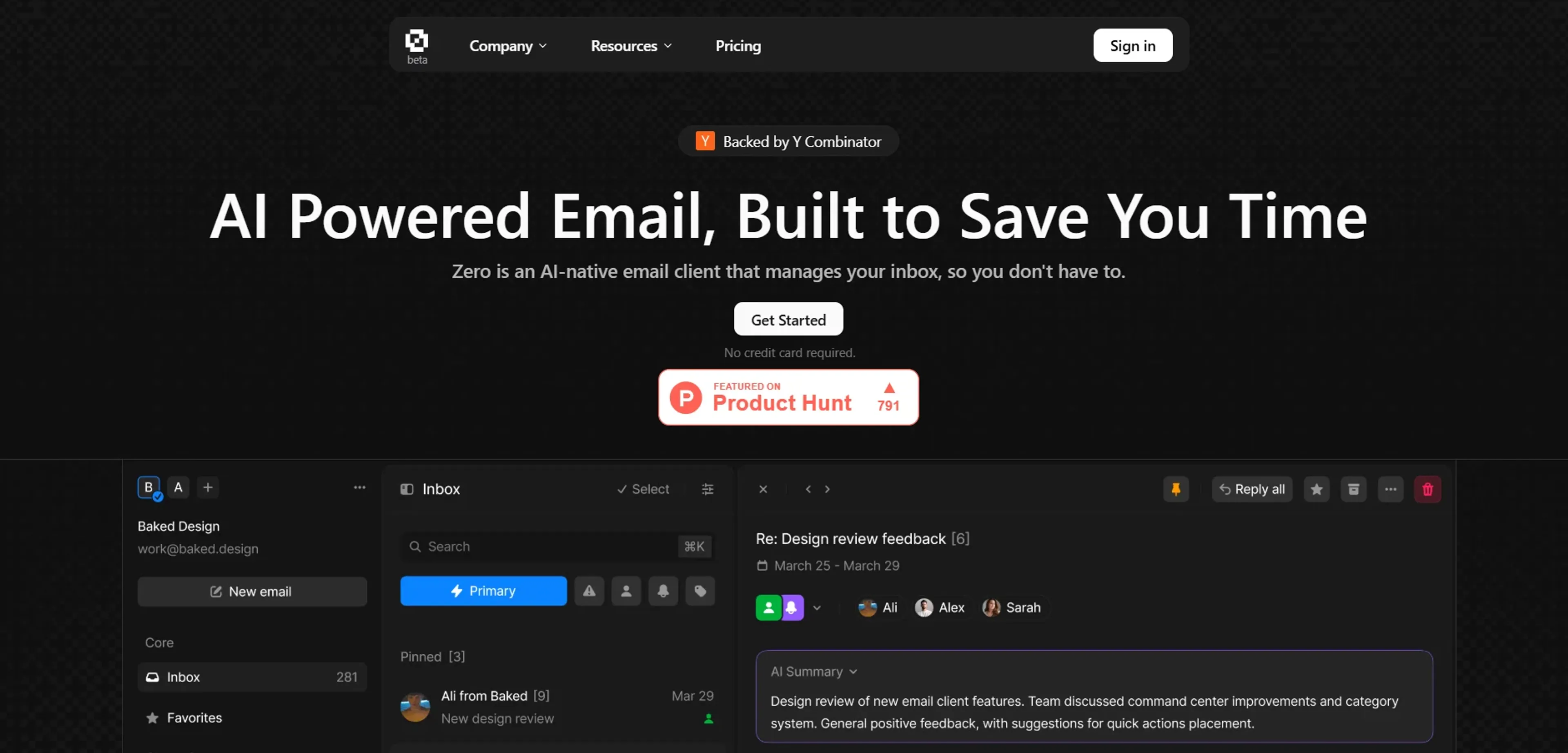 Image related to Zero, an AI tool for managing and writing emails efficiently.
