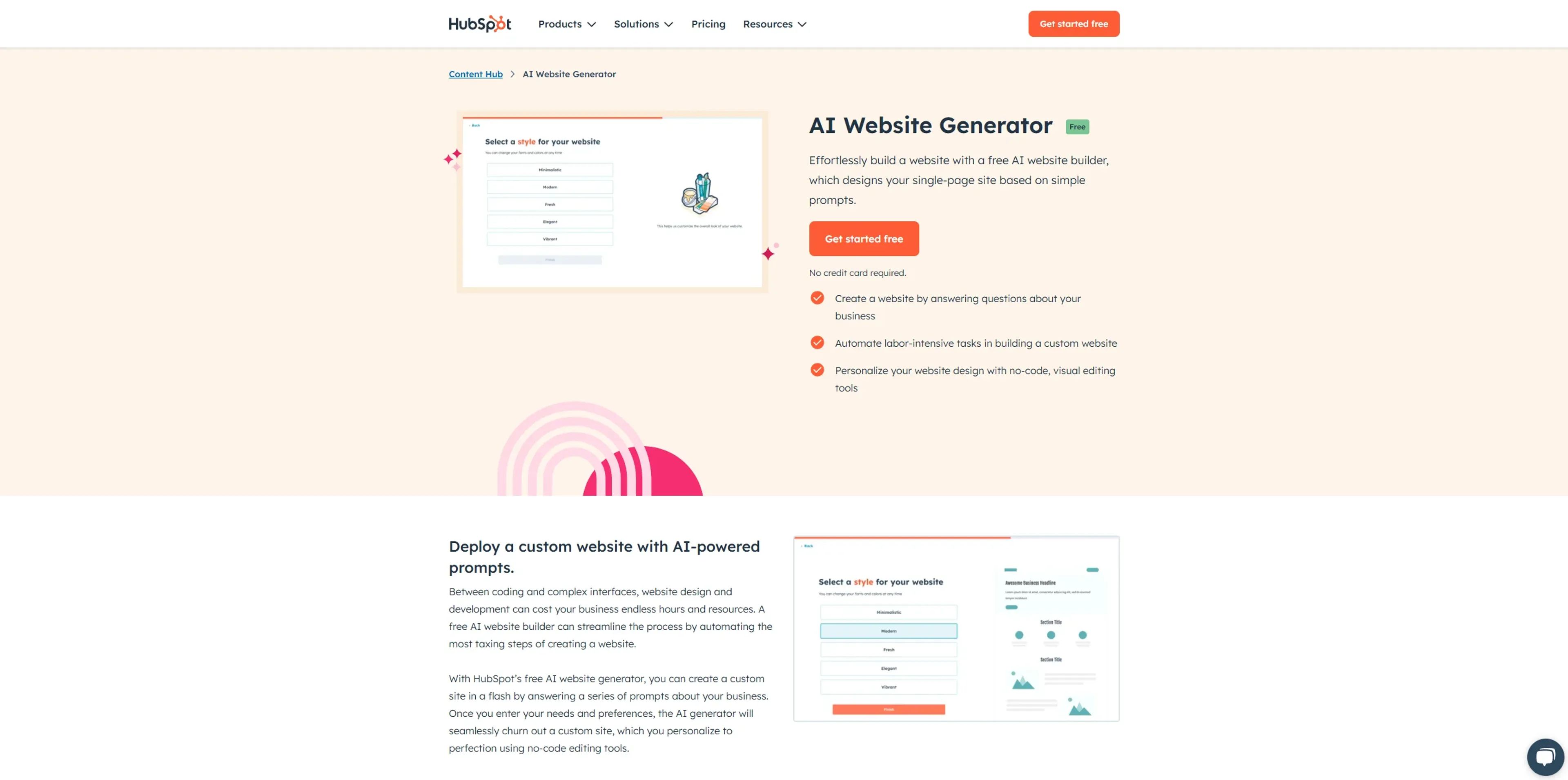 HubSpot AI Website Generator Featured