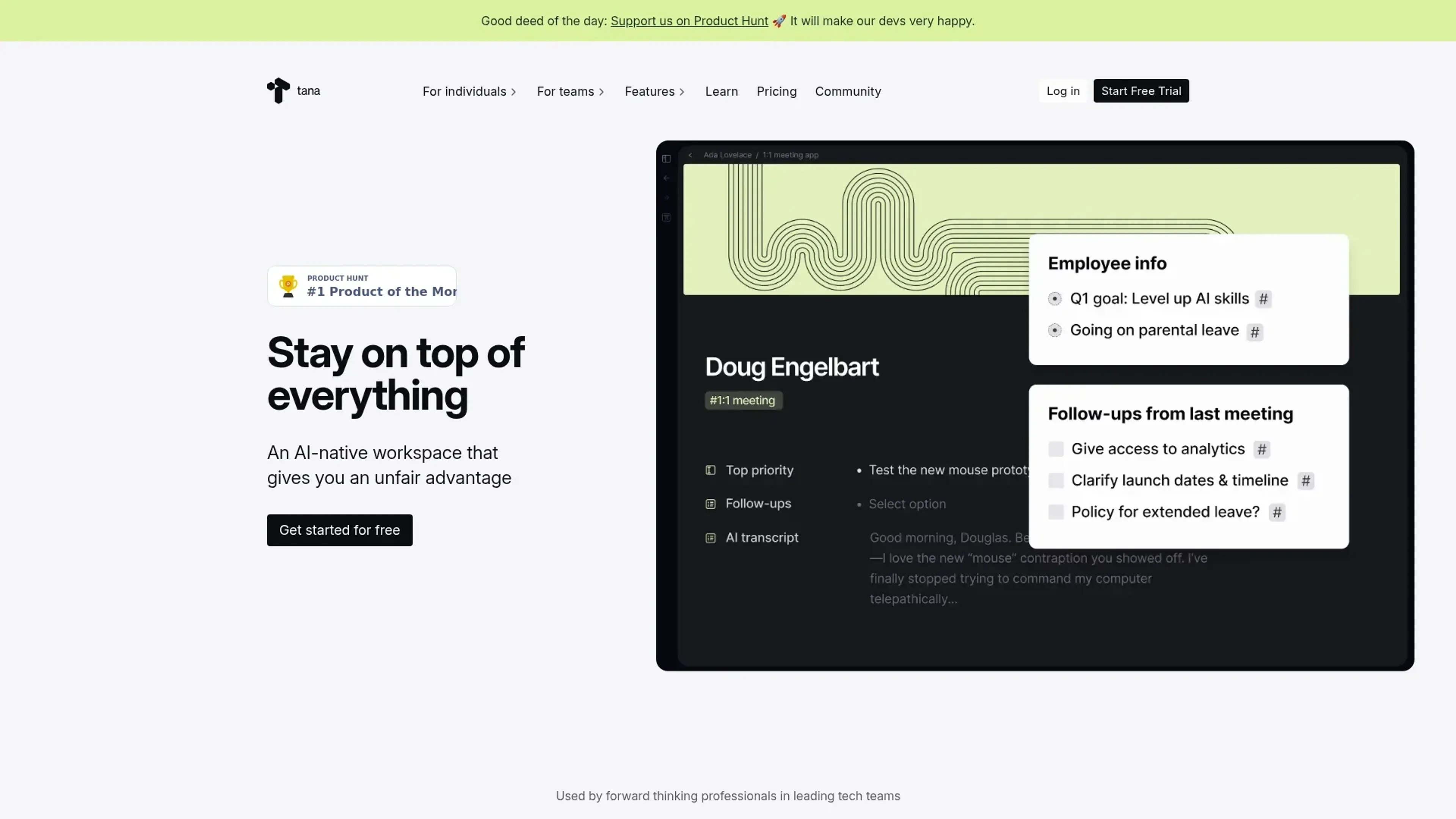 Image related to Tana, an AI tool that acts as a personal digital assistant.