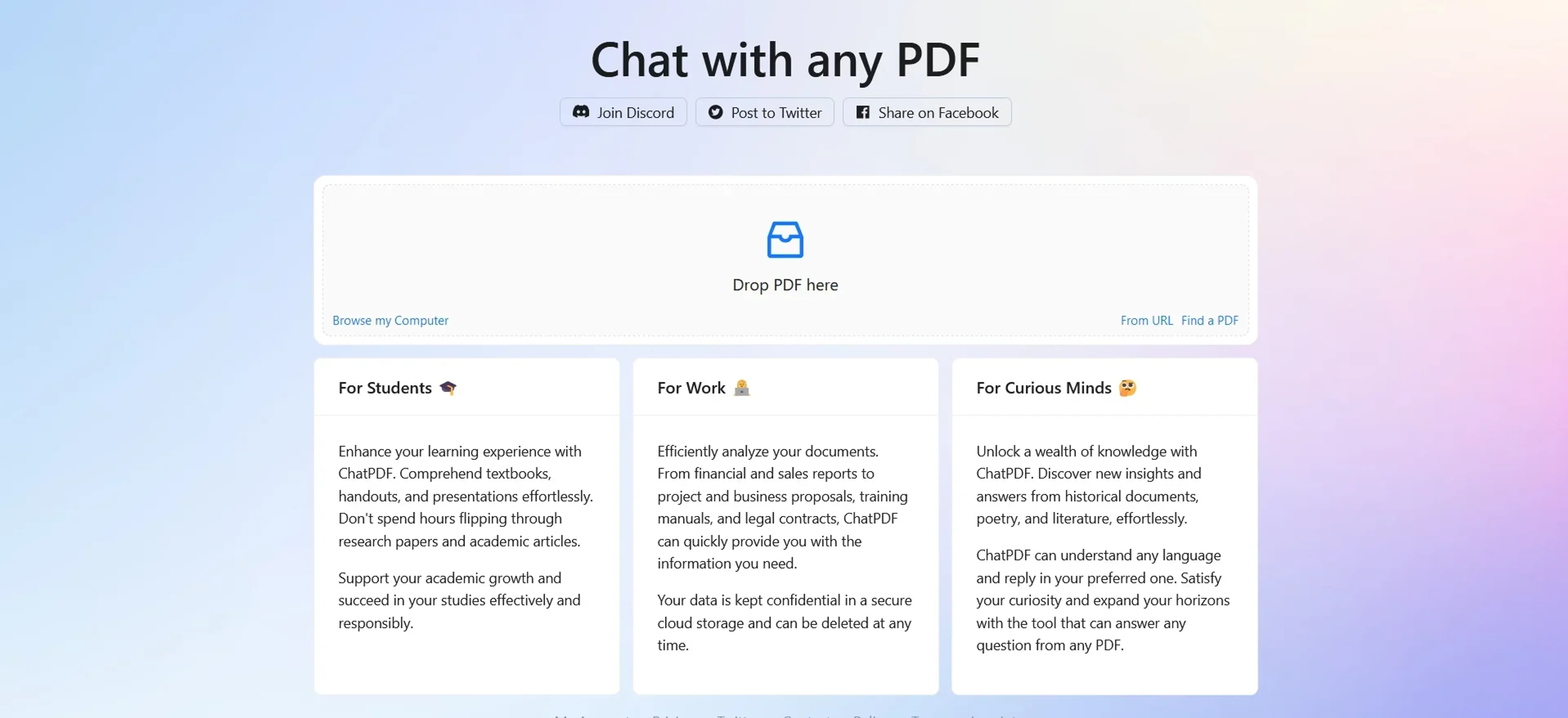Image related to ChatPDF, an AI tool for conducting and organizing research.
