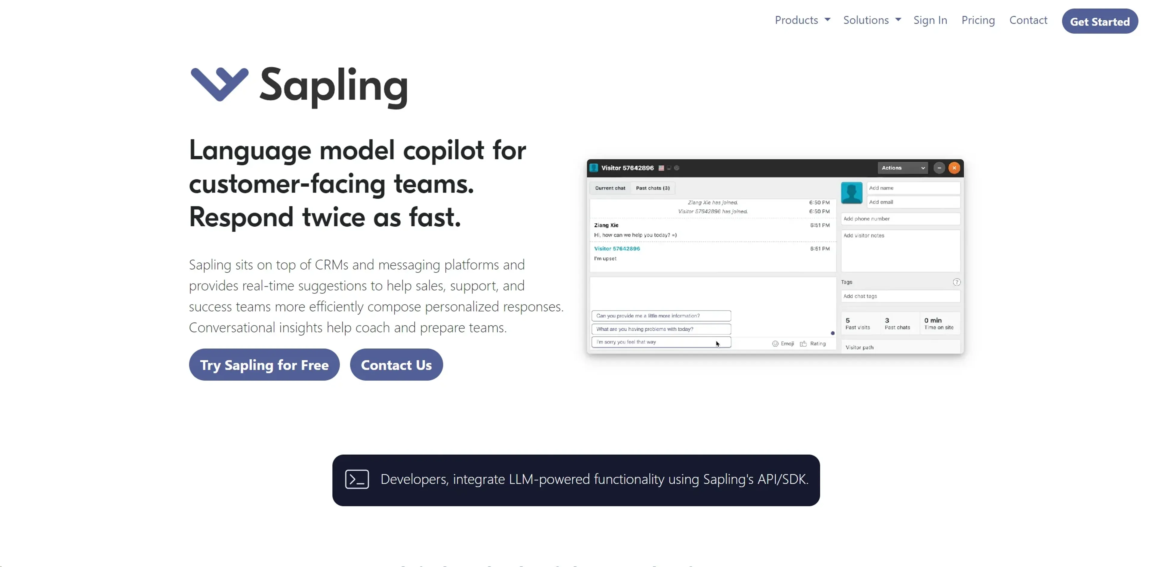 Image related to Sapling, an AI tool for automating customer service and support.