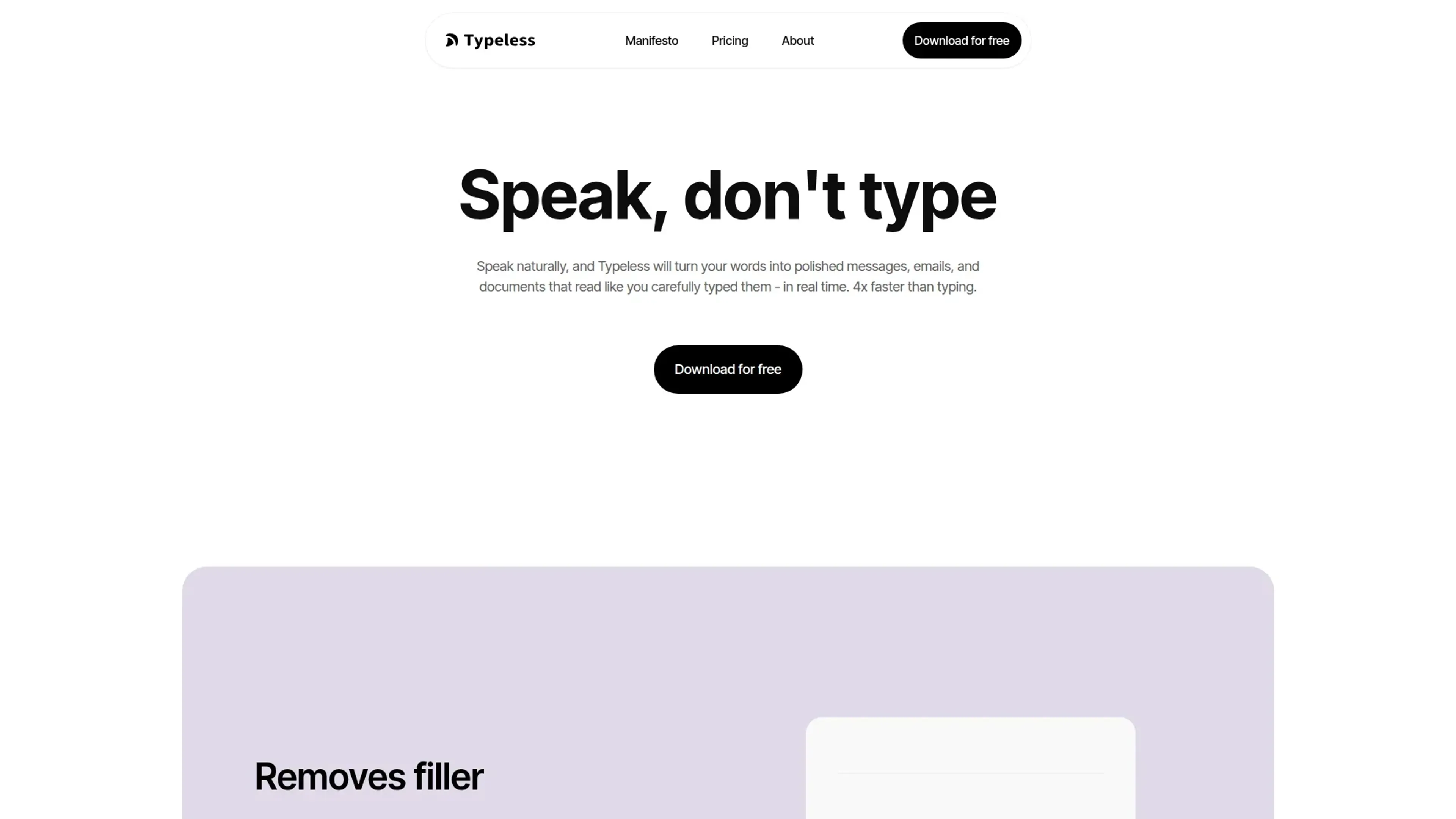 Image related to Typeless, an AI tool for transcribing audio or video into text.