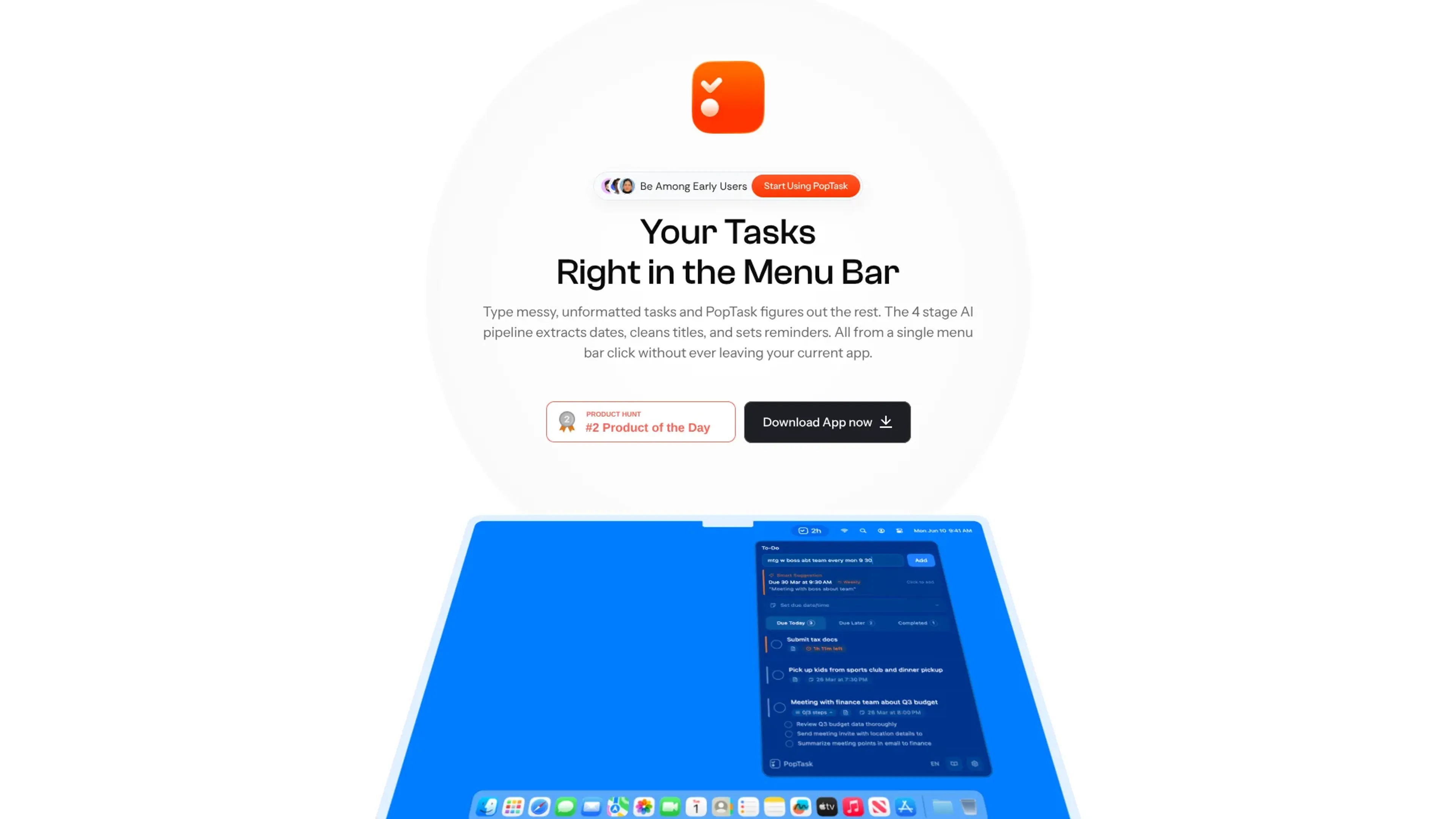 Image related to PopTask, an AI tool for managing projects and team workflows.