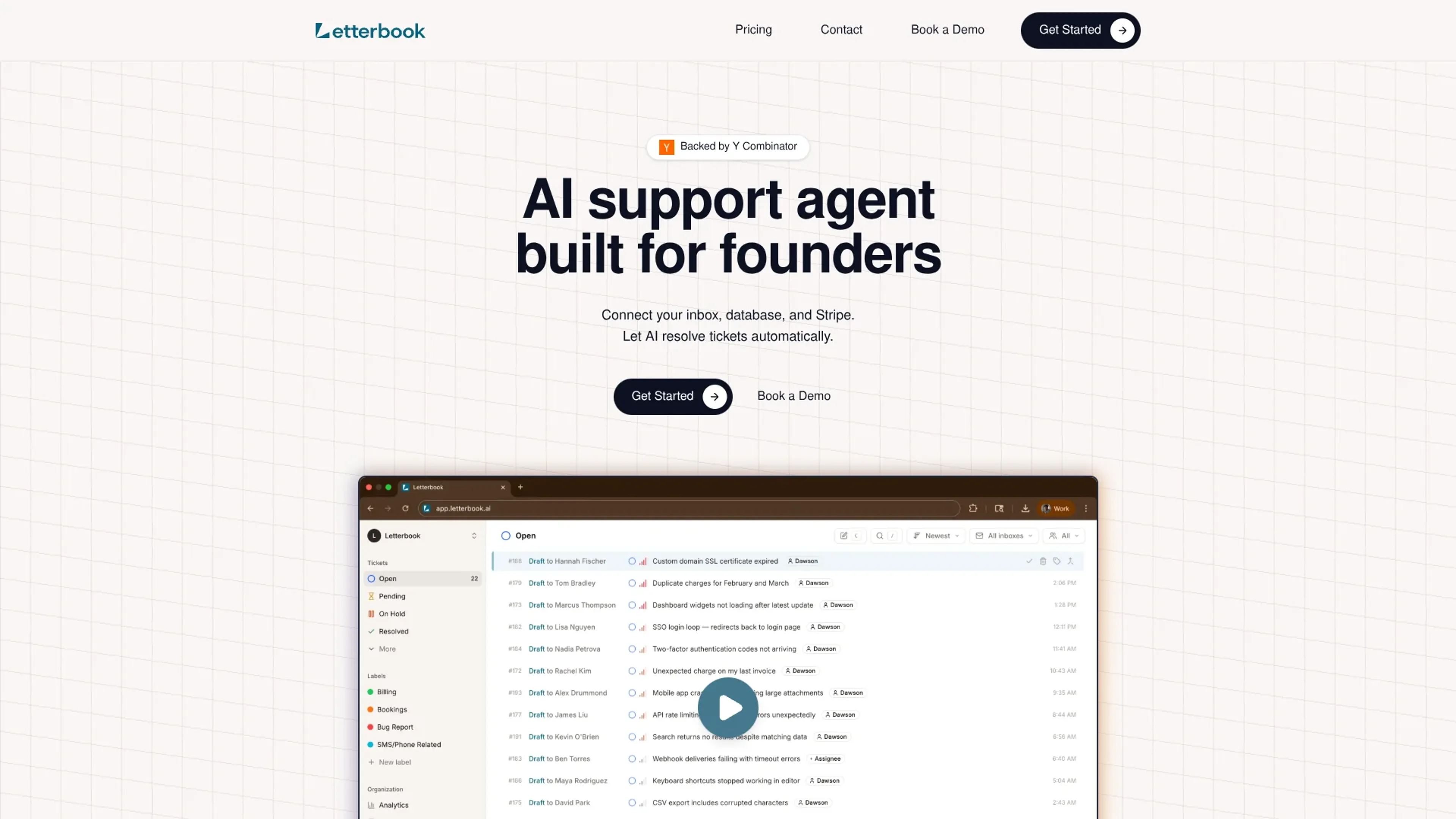 Image related to Letterbook, an AI tool for automating customer service and support.