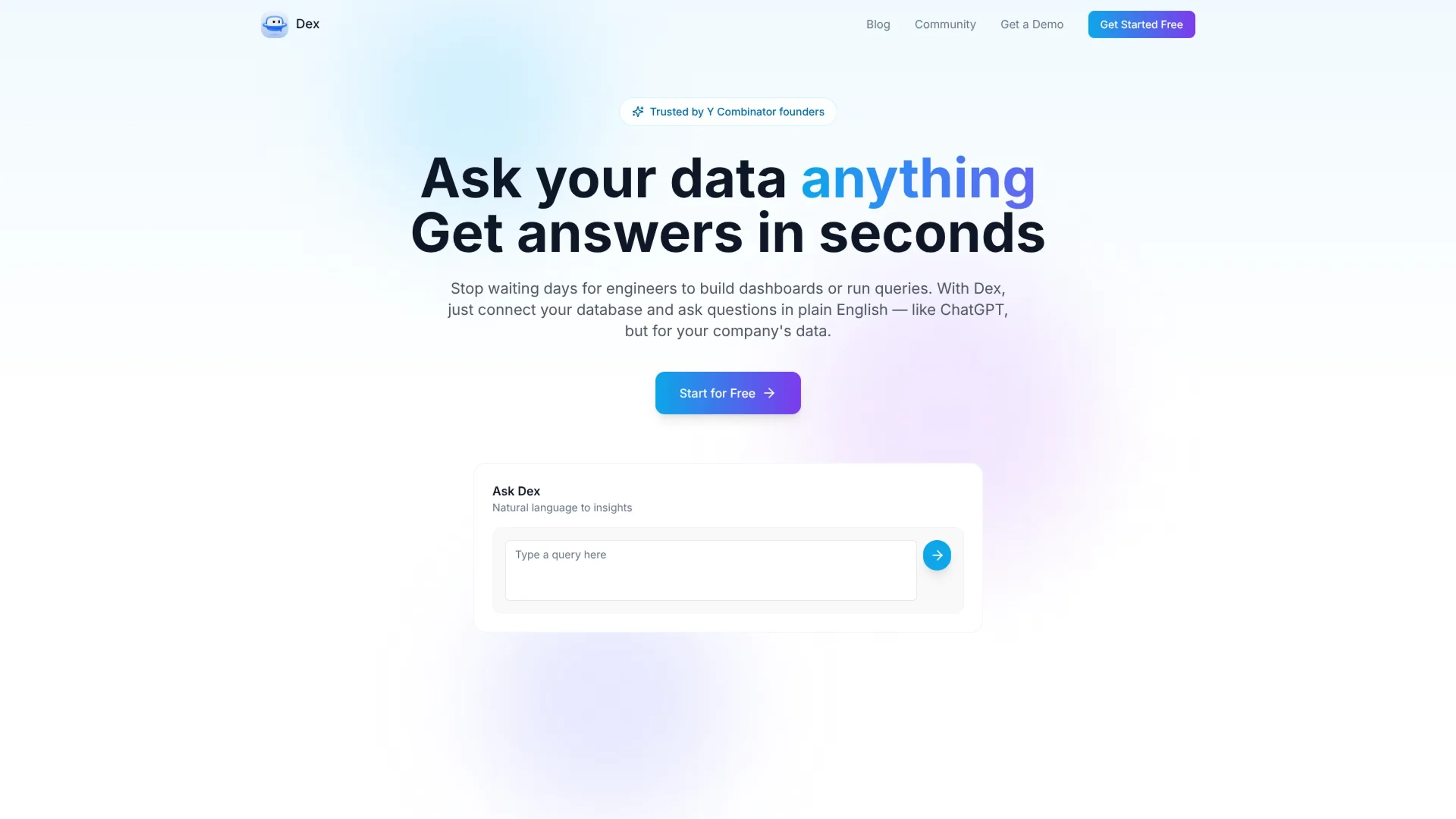 Image related to Dex, an AI tool for writing and optimizing SQL queries.