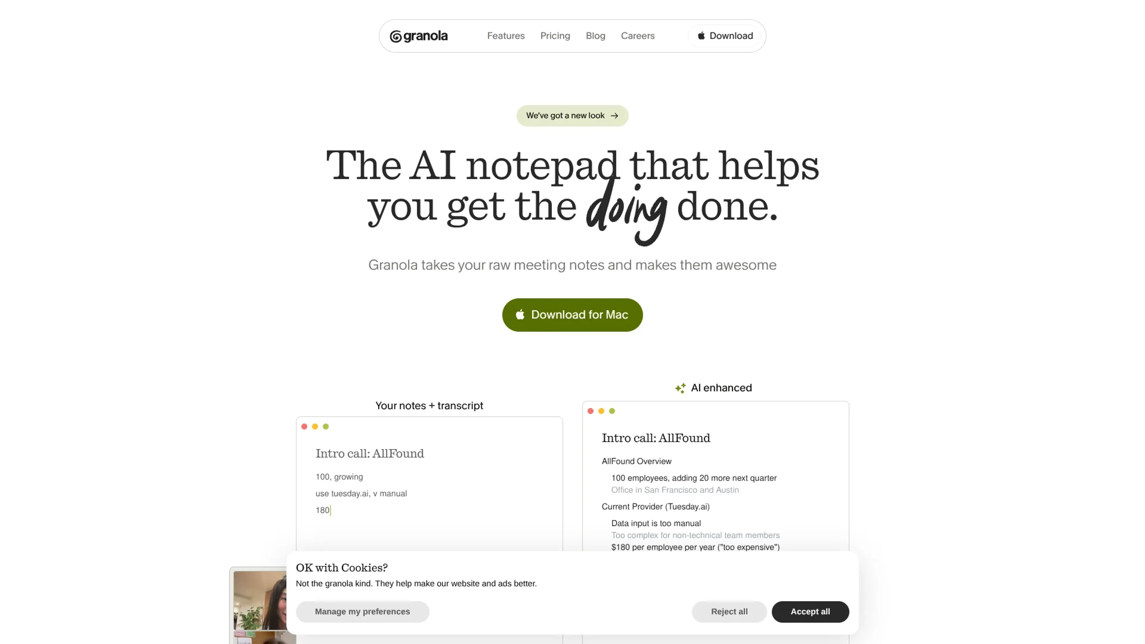 Image related to Granola, an AI tool for transcribing audio or video into text.