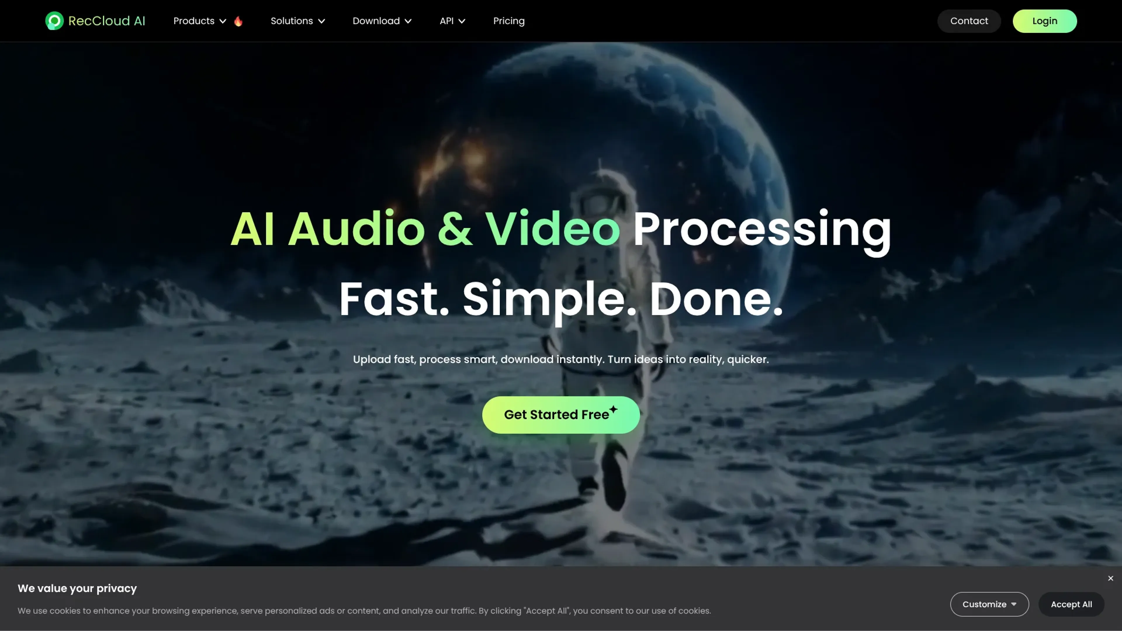 Image related to RecCloud, an AI tool for transcribing audio or video into text.