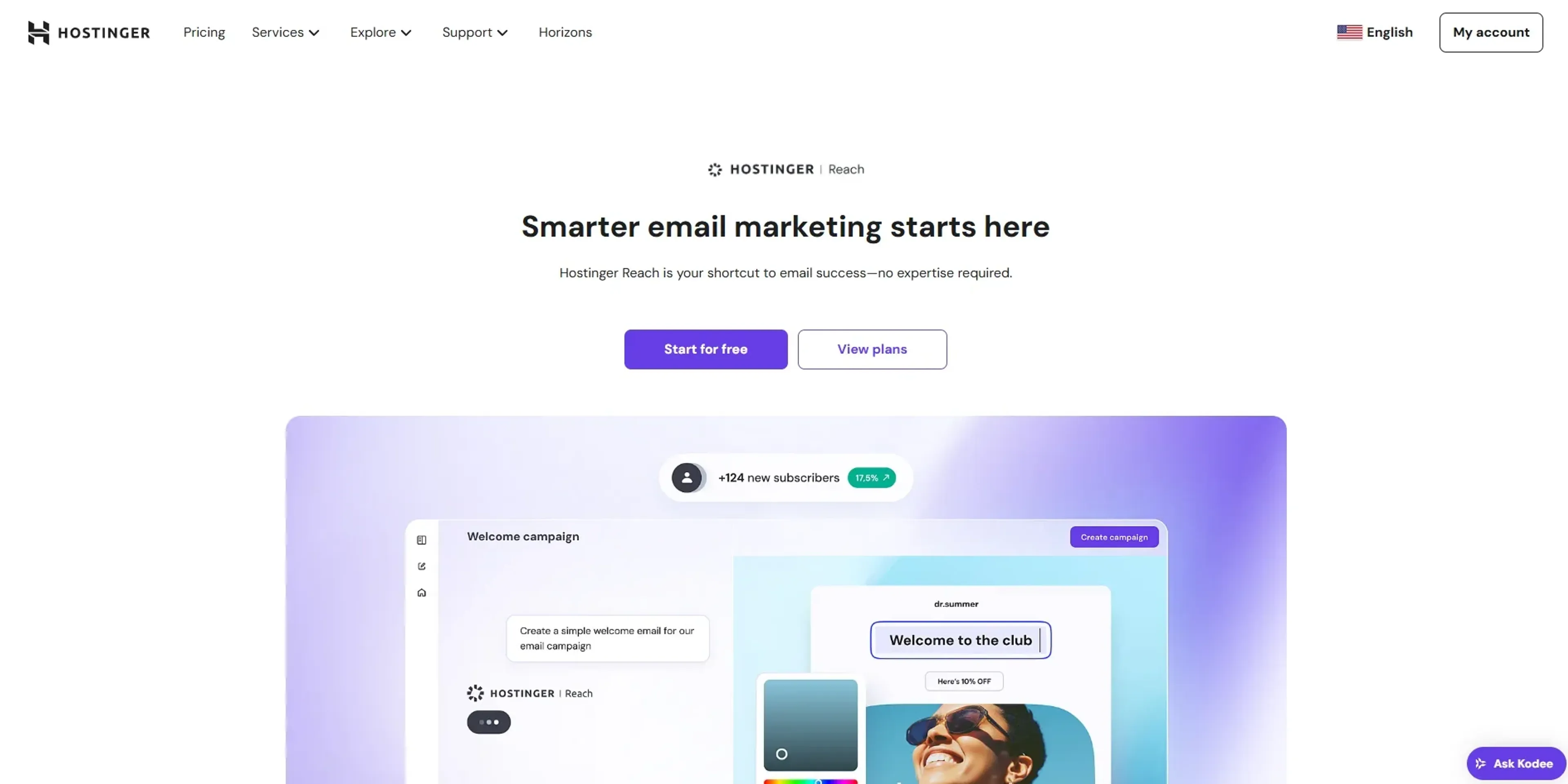 Image related to Hostinger Reach, an AI tool for automating and optimizing marketing tasks.