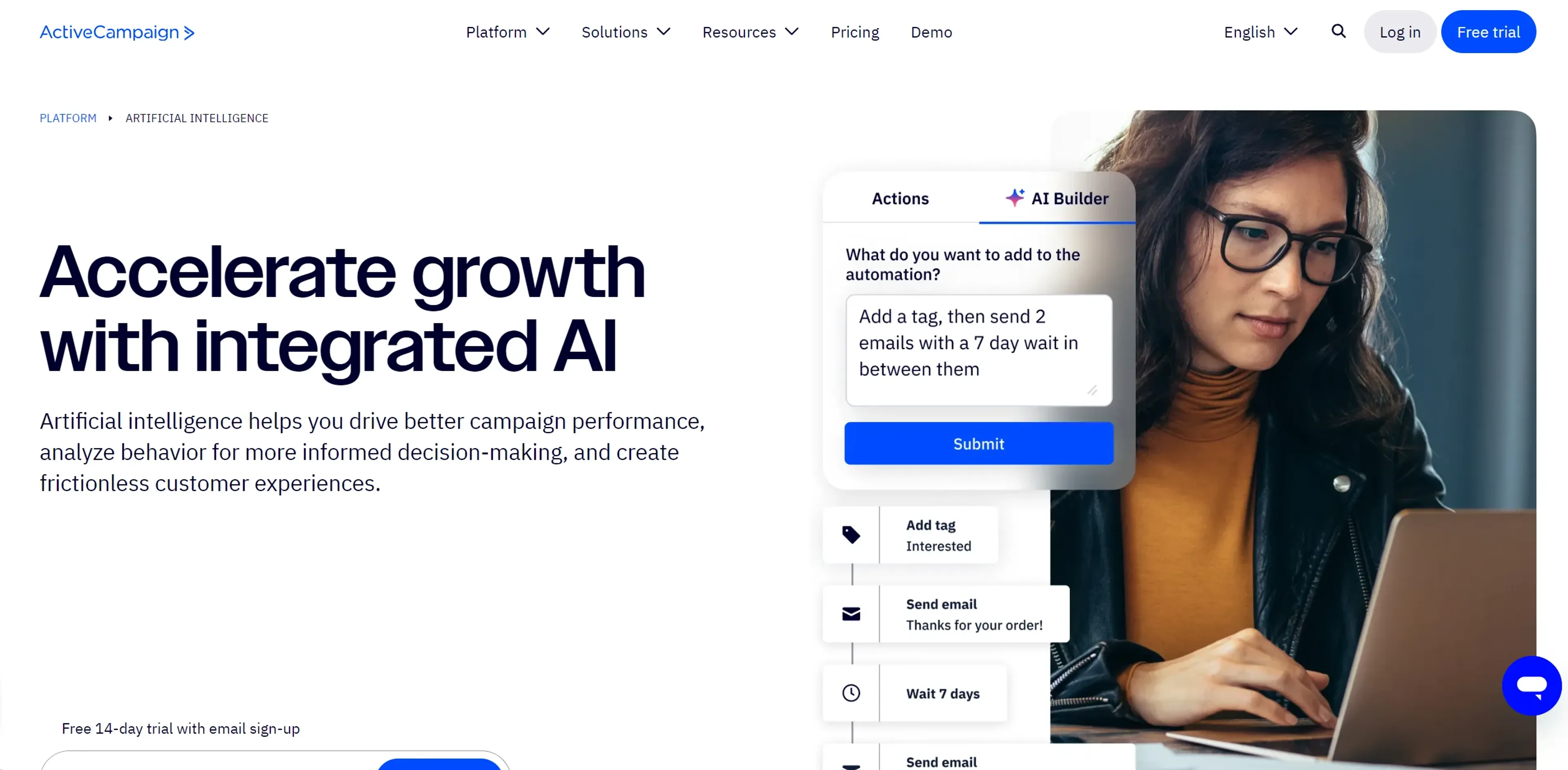 Image related to ActiveCampaign AI, an AI tool for automating and optimizing marketing tasks.
