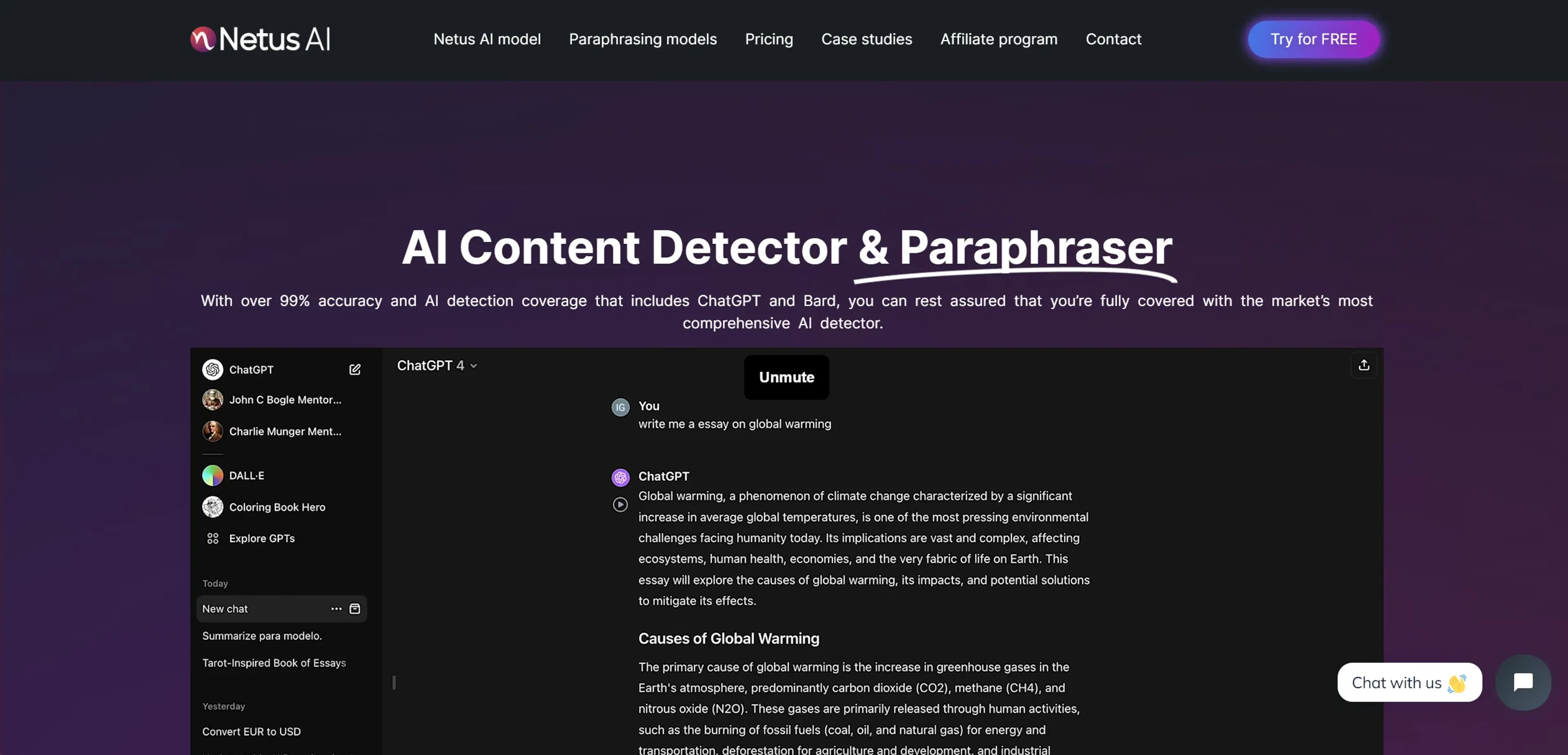Image related to Netus AI, an AI tool for rephrasing and improving text.