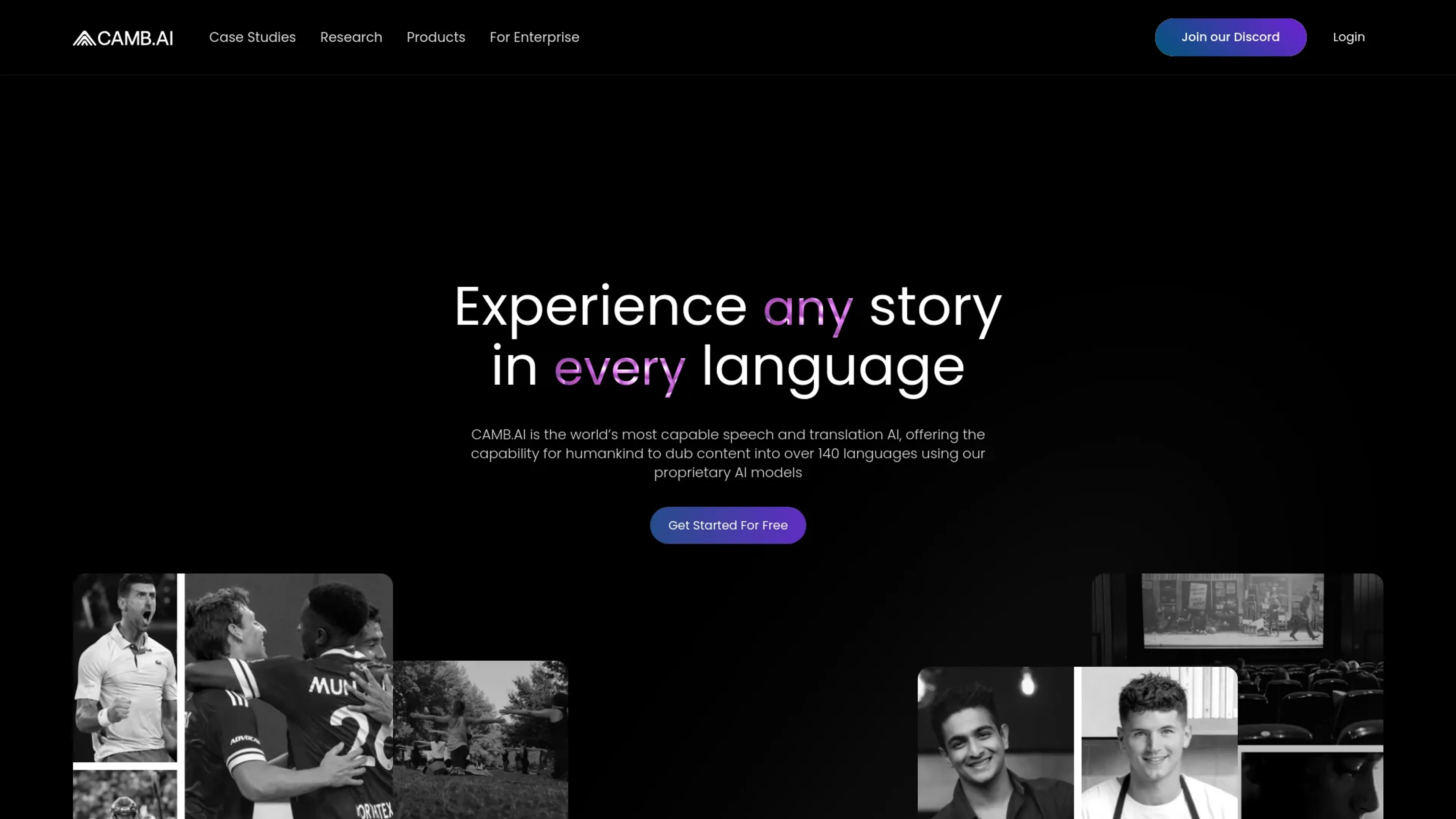 Image related to Camb.ai, an AI tool for translating text or speech between languages.