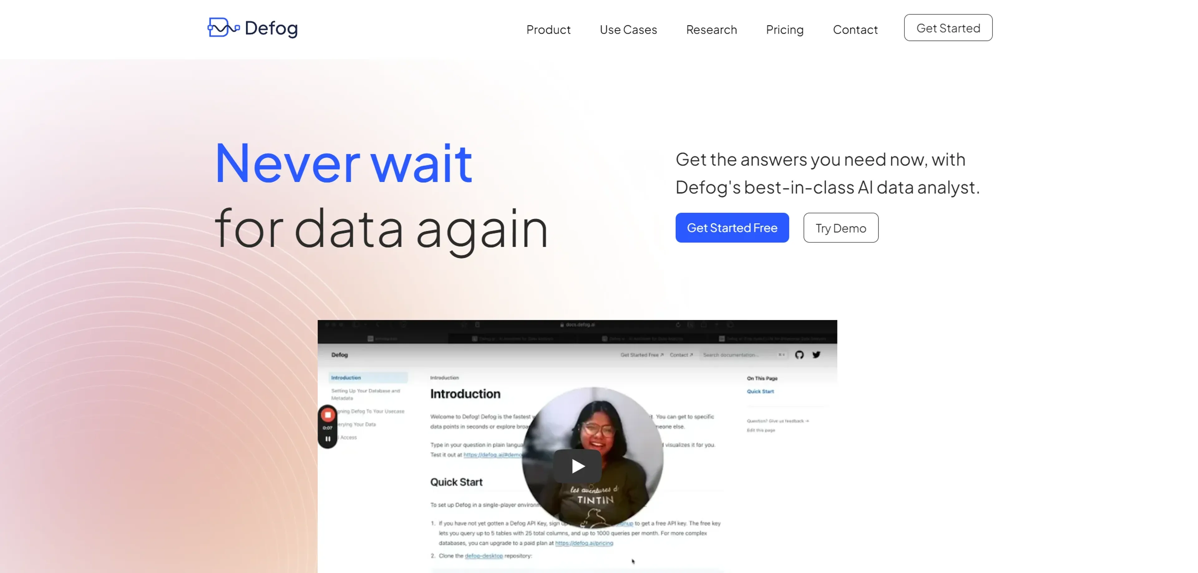Image related to Defog, an AI chatbot for conversations and customer interactions.