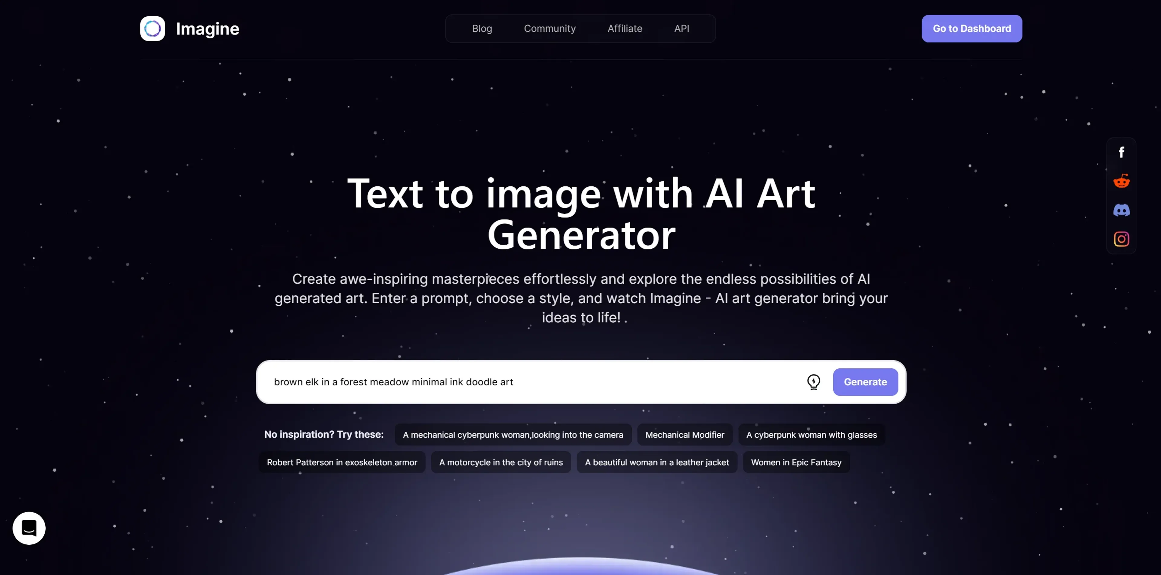 Image related to Imagine, an AI tool for generating images from text prompts.
