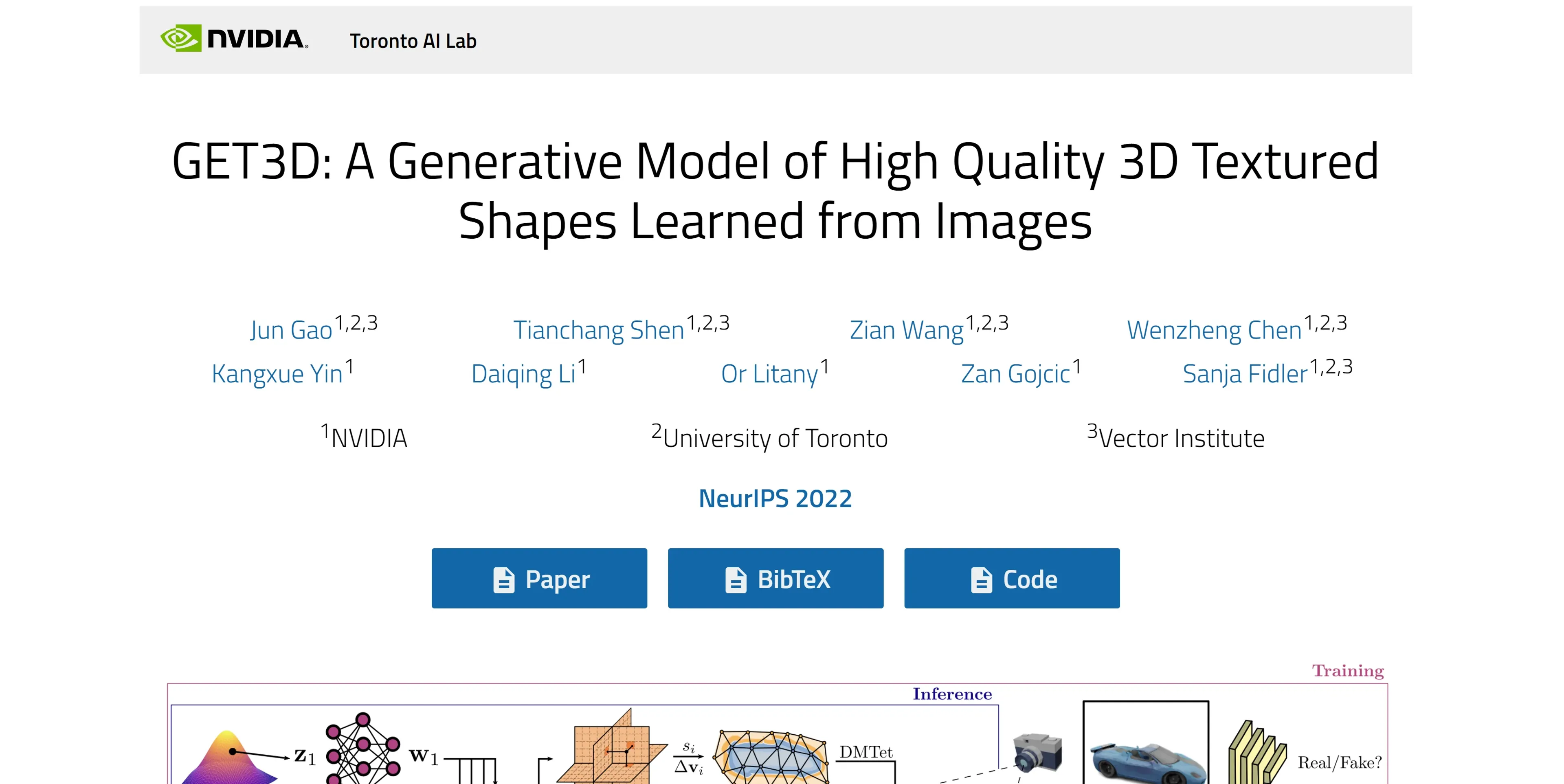 Image related to GET3D by NVIDIA, an AI tool for generating and editing 3D models.