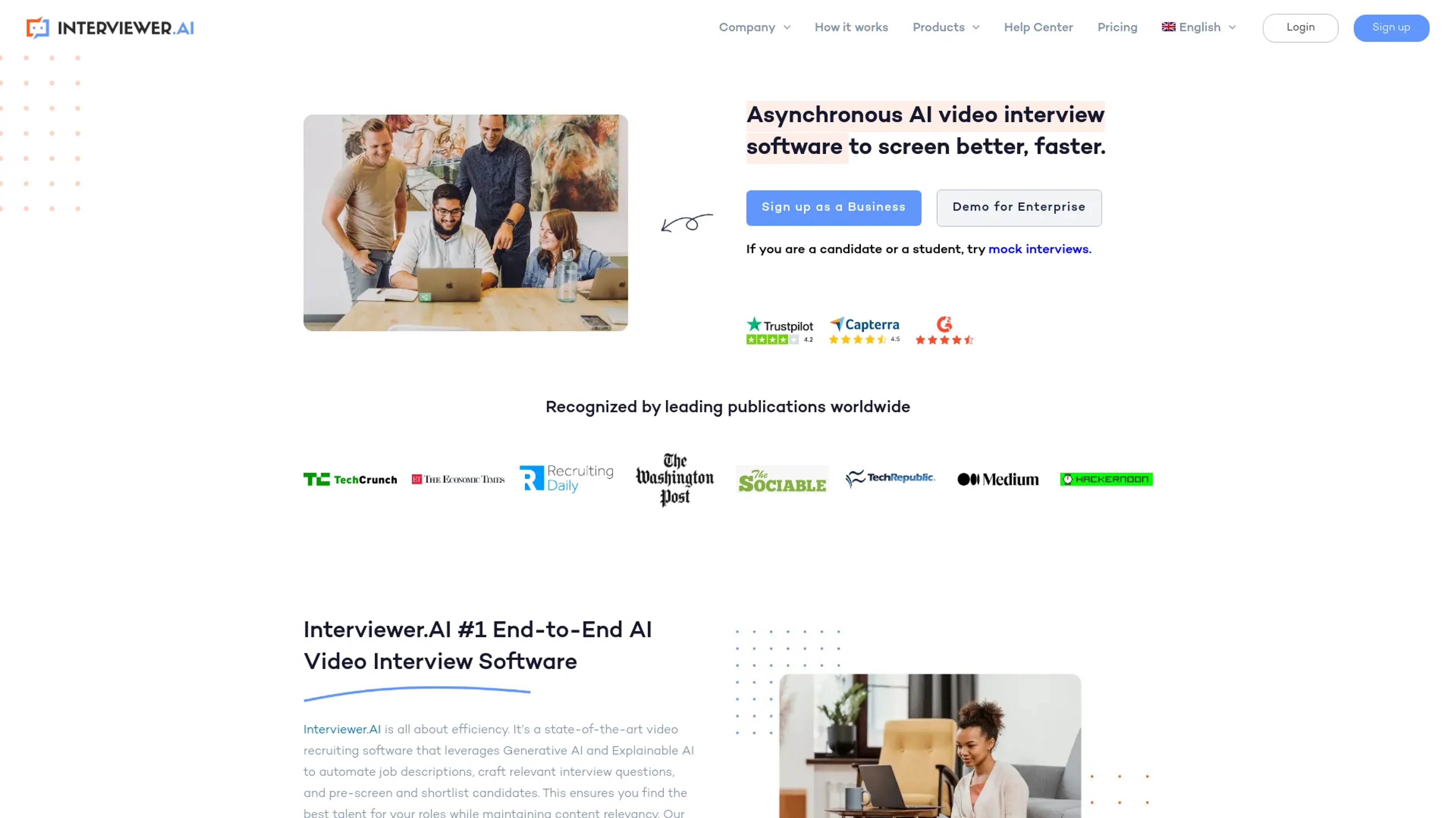 Image related to Interviewer.AI, an AI tool for HR management and recruitment.