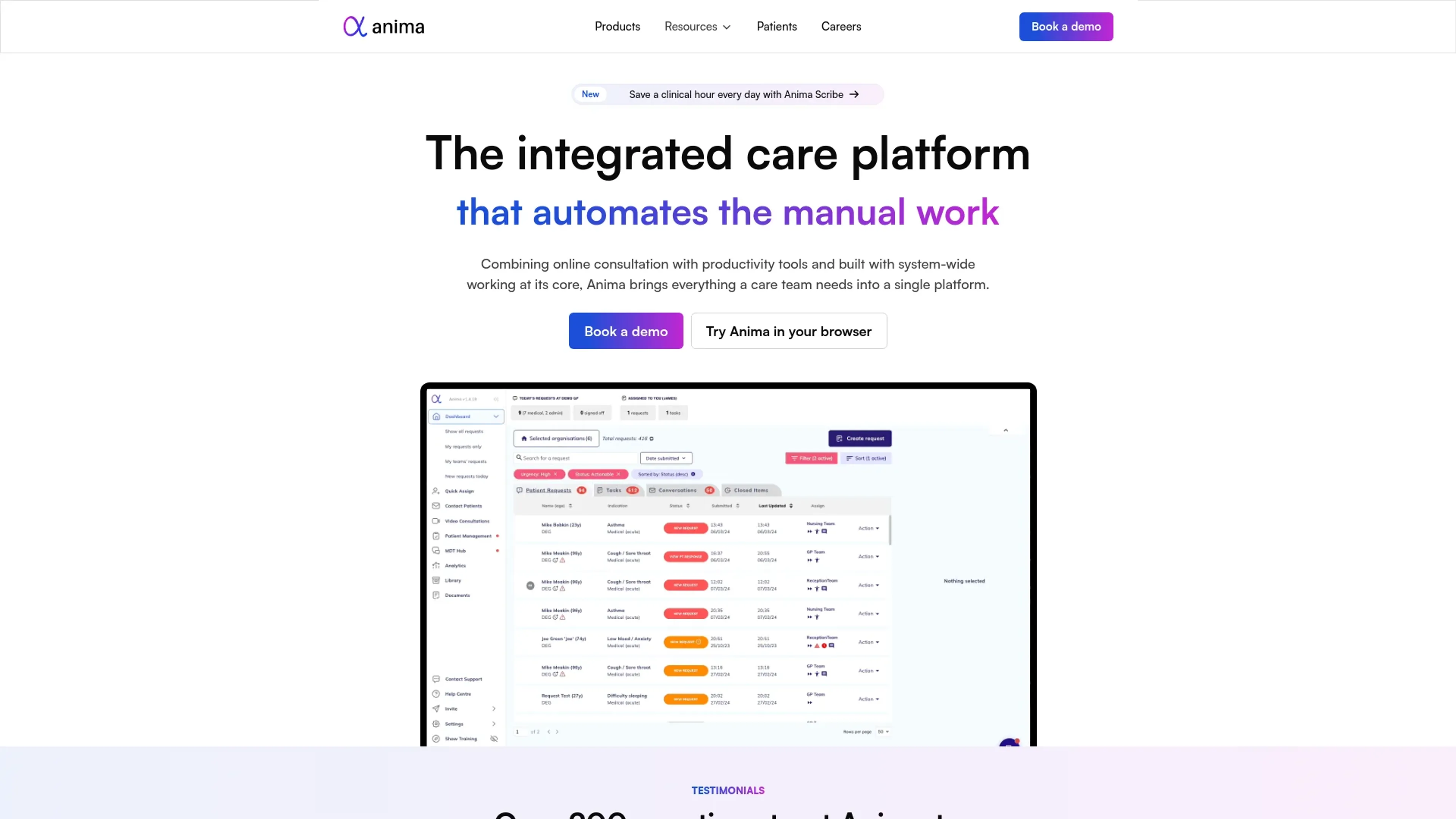 Image related to Anima Health, an AI tool for health monitoring and wellness support.